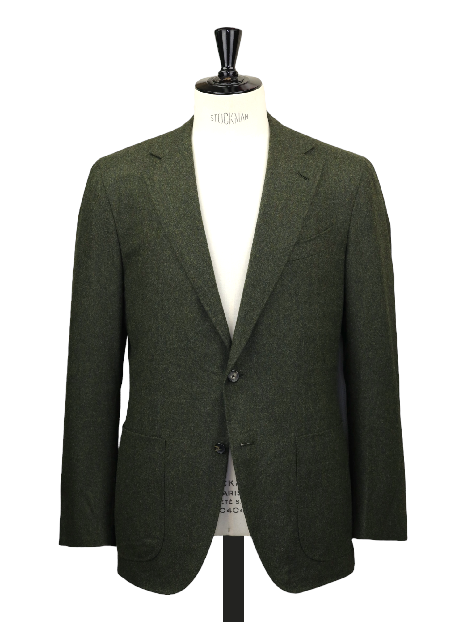 Caruso Olive Green Wool & Cashmere Flannel Aida Jacket