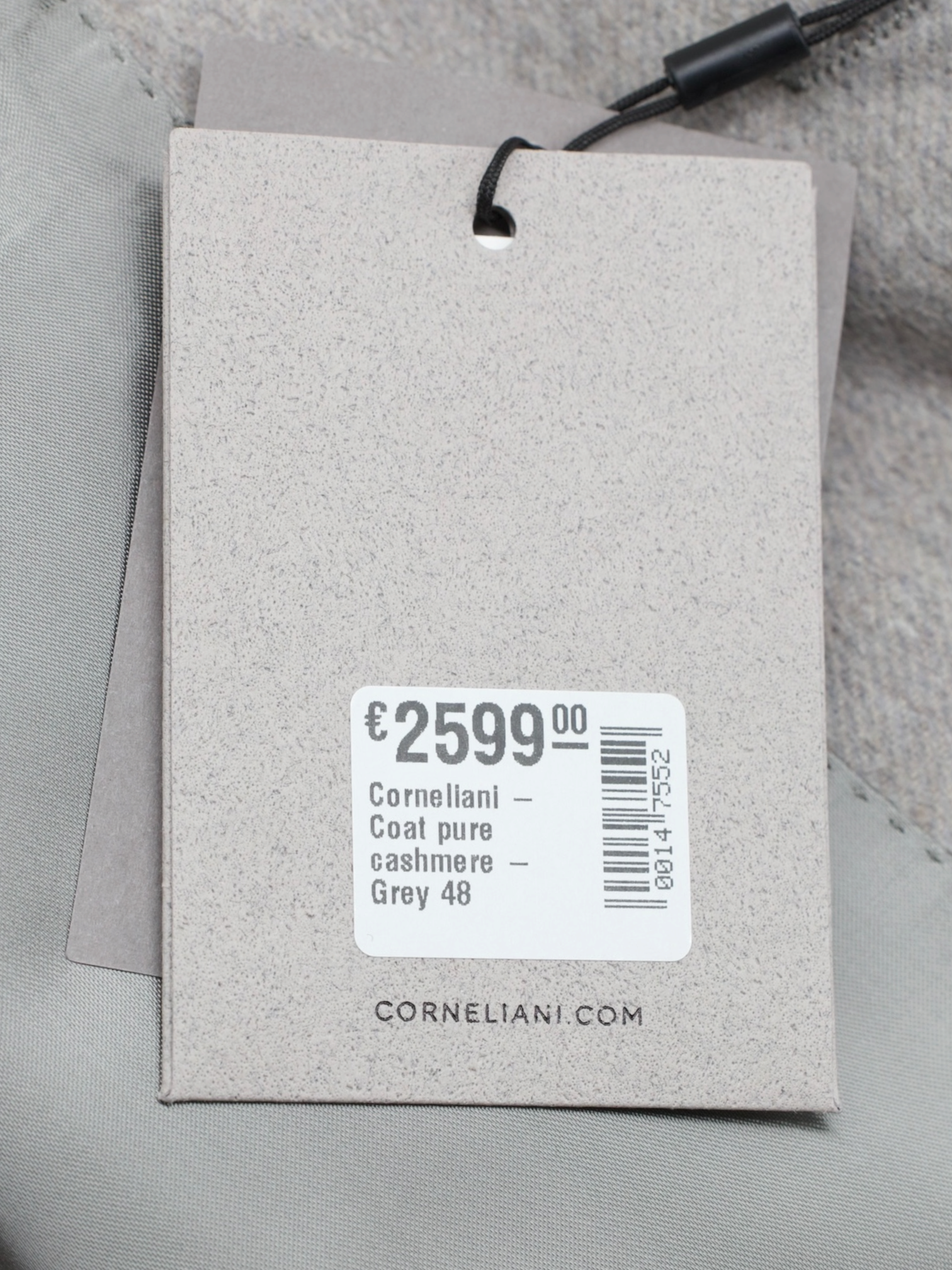 Corneliani Light Grey Pure-Cashmere Martingale-Belt Sartorial Overcoat