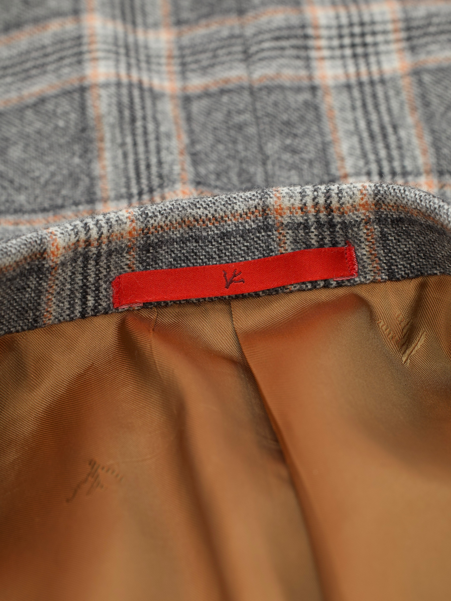 Isaia Grey & Light Brown Wool Prince of Wales Jacket