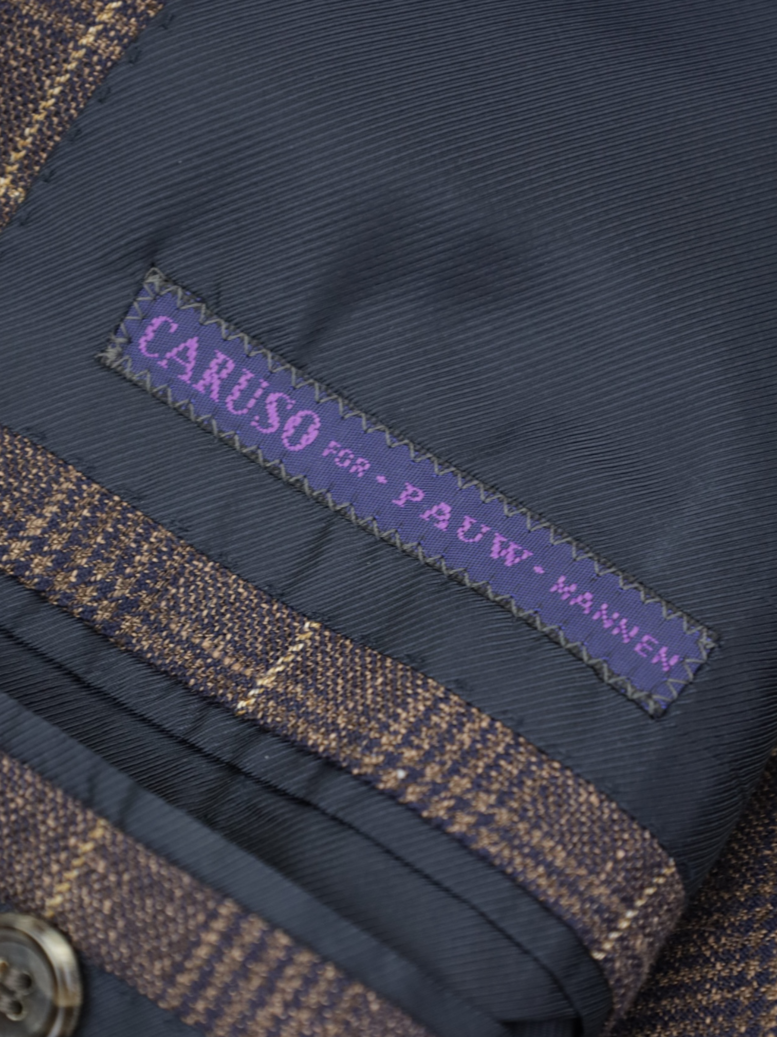Caruso Brown Linen, Cashmere & Silk Prince of Wales Jacket