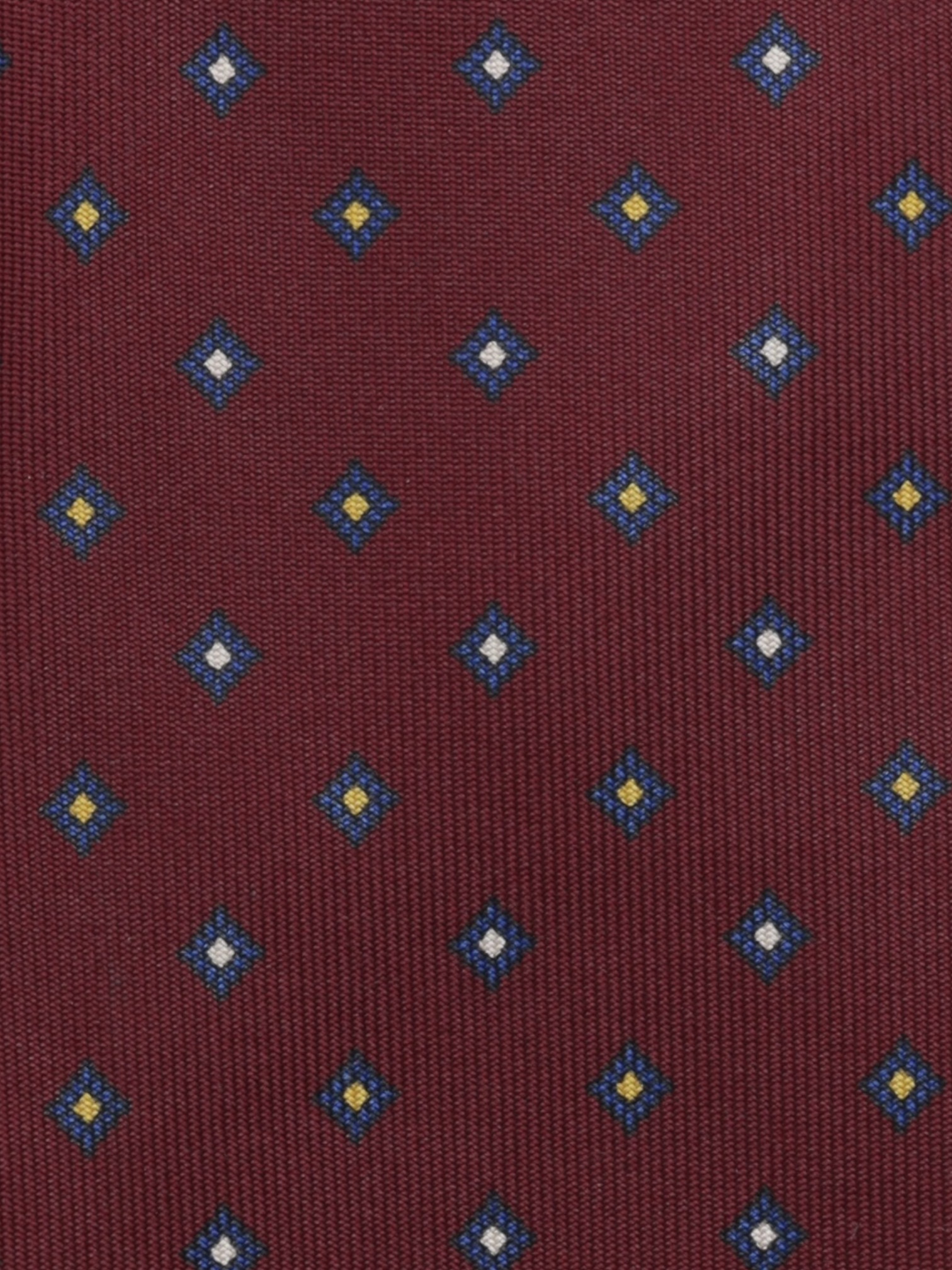 E.Marinella Dark Red & Blue Silk Diamond Pattern Tie