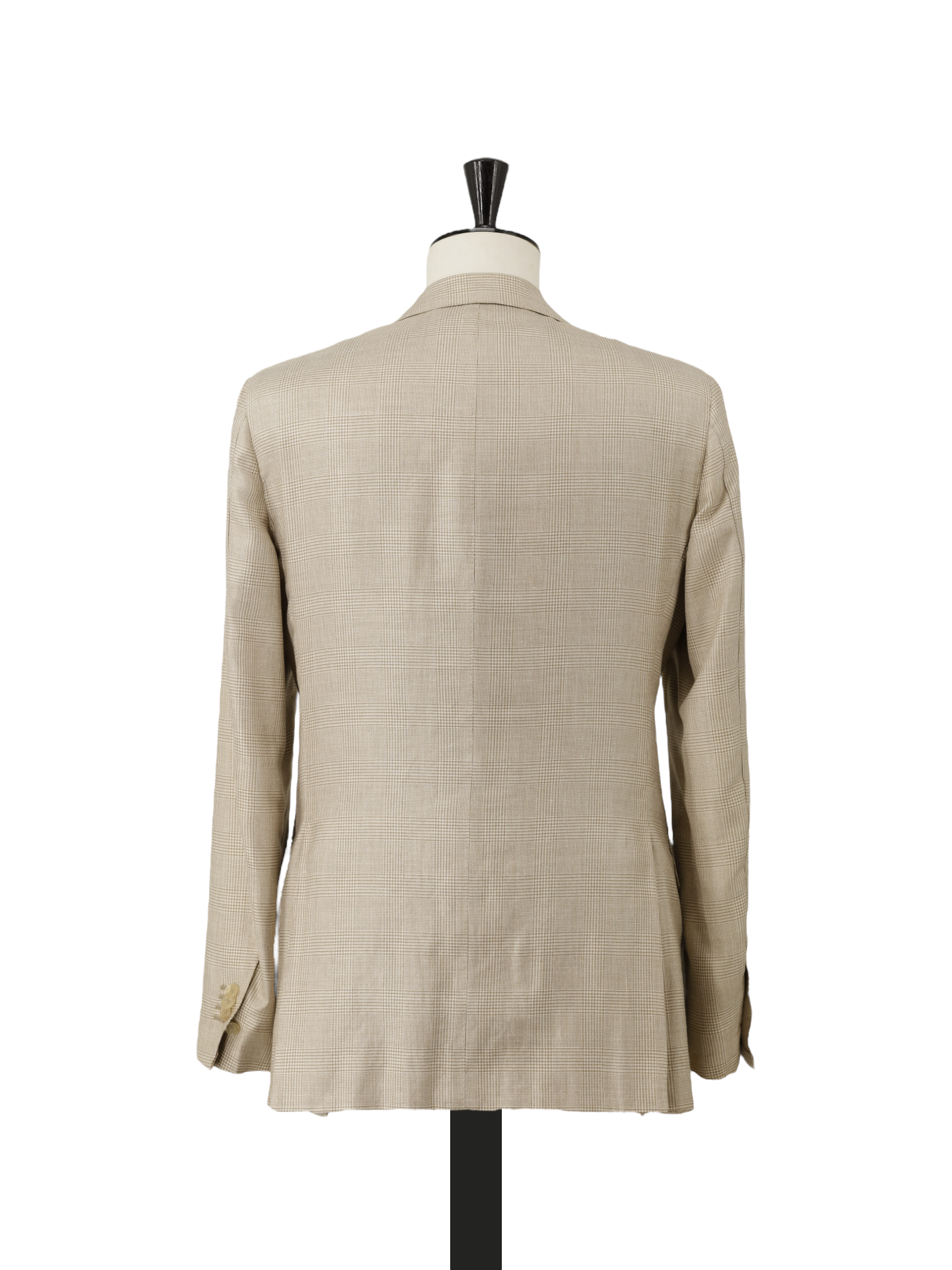 Caruso Beige Cashmere, Silk & Linen Prince or Wales Jacket