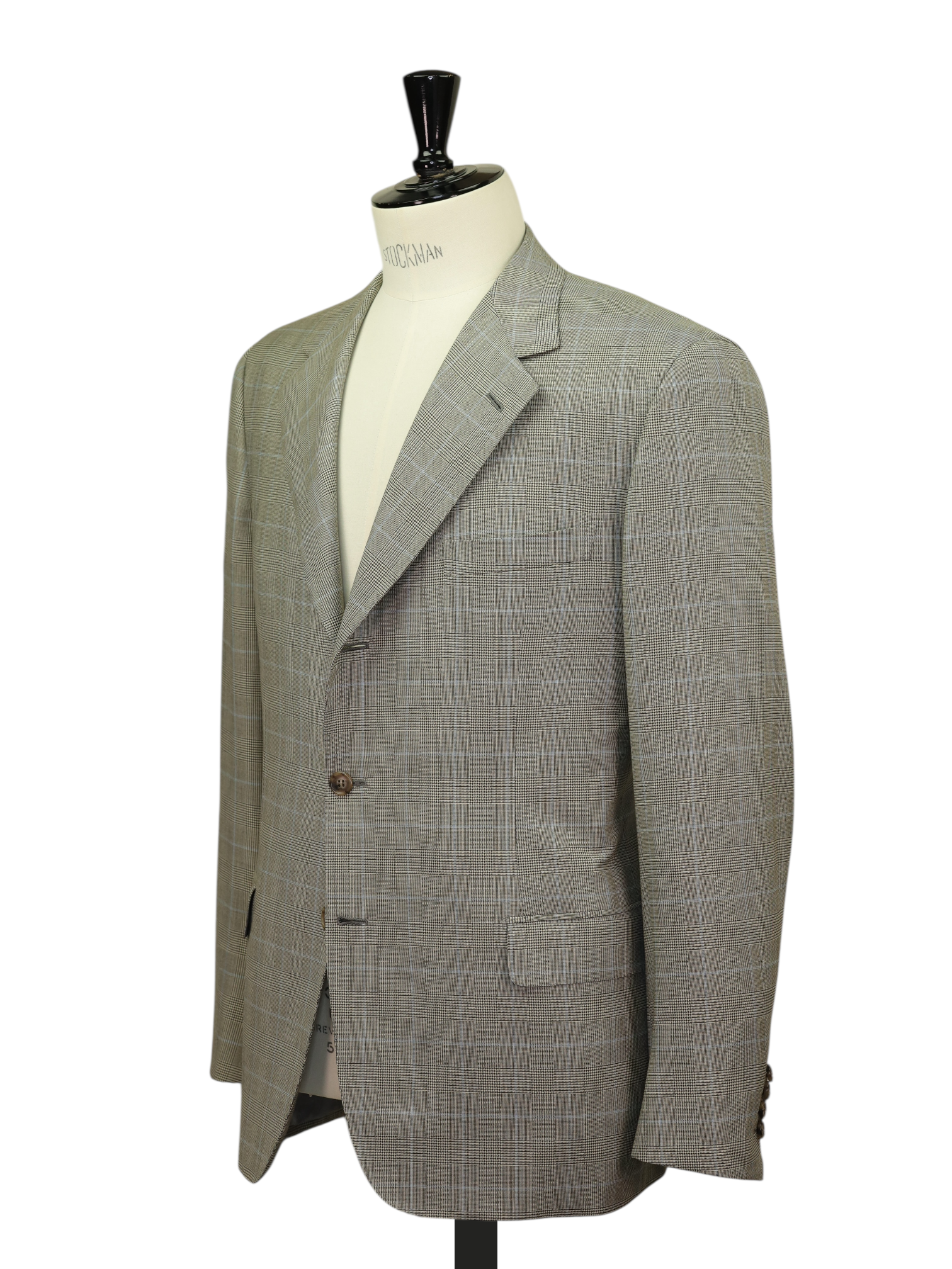 Brioni Light Grey & Light Blue Wool Prince of Wales Nomentano Suit