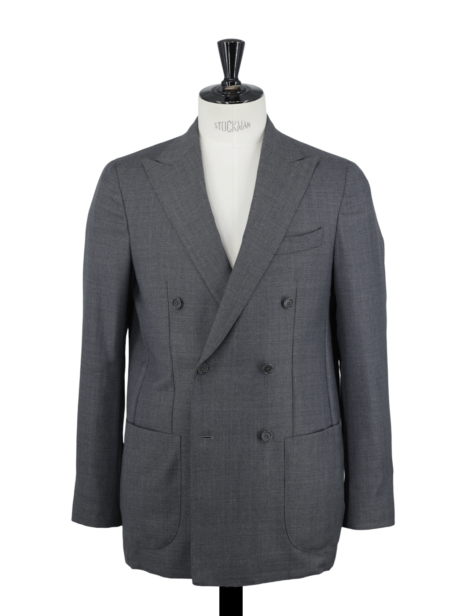 E. Formicola Dark Grey Double-Breasted Fine-Wool Lungo Suit