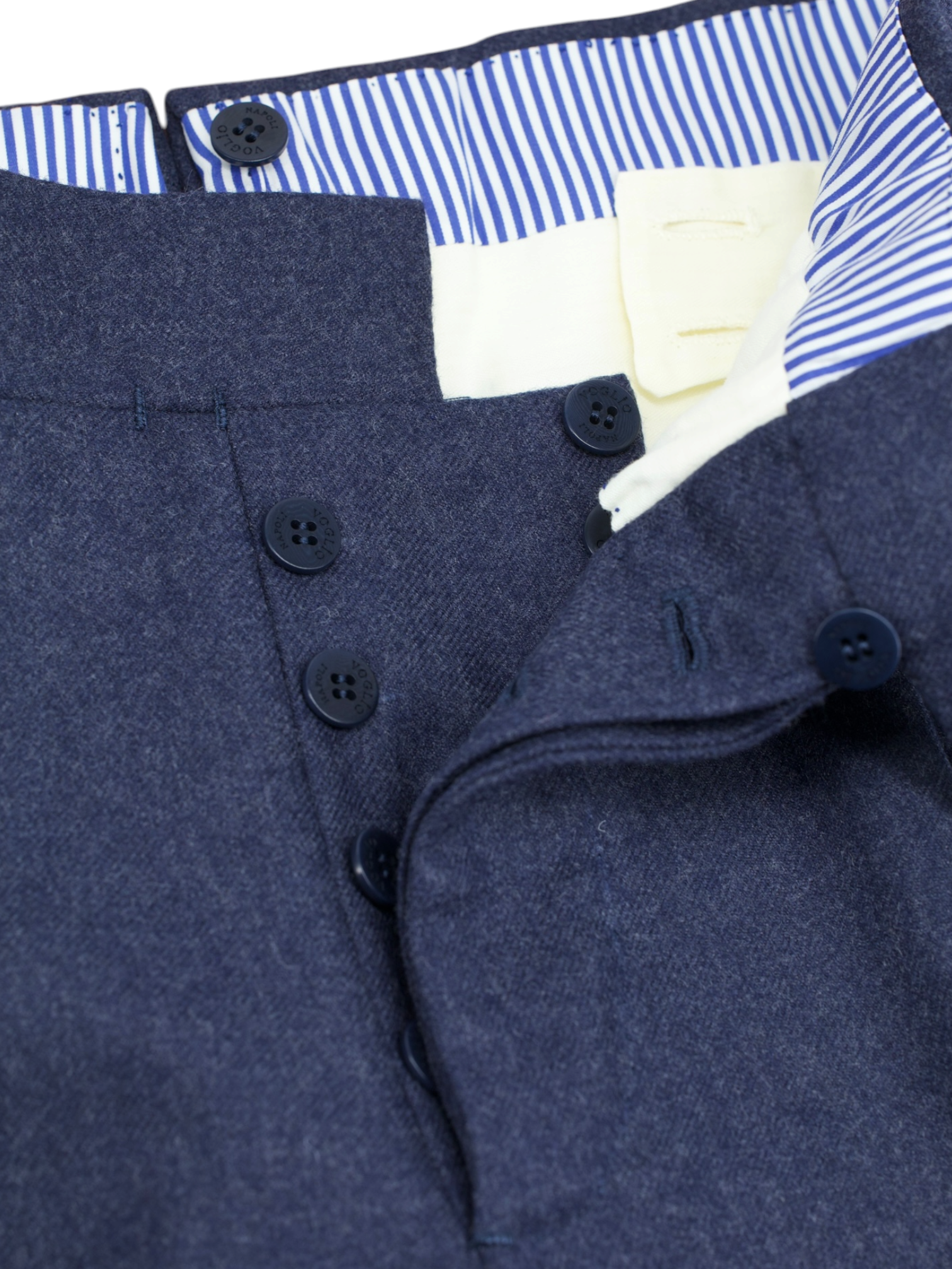 Sartoria Voglio Steel Blue Wool-Flannel "Zignone" Sartorial Trousers