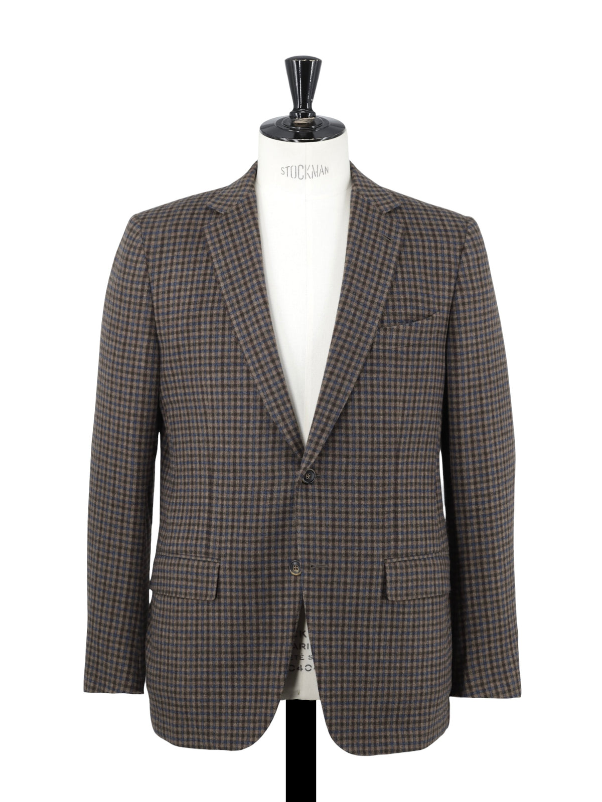 Ermenegildo Zegna Brown & Teal Wool & Trofeo-Cashmere Checkered Mila J