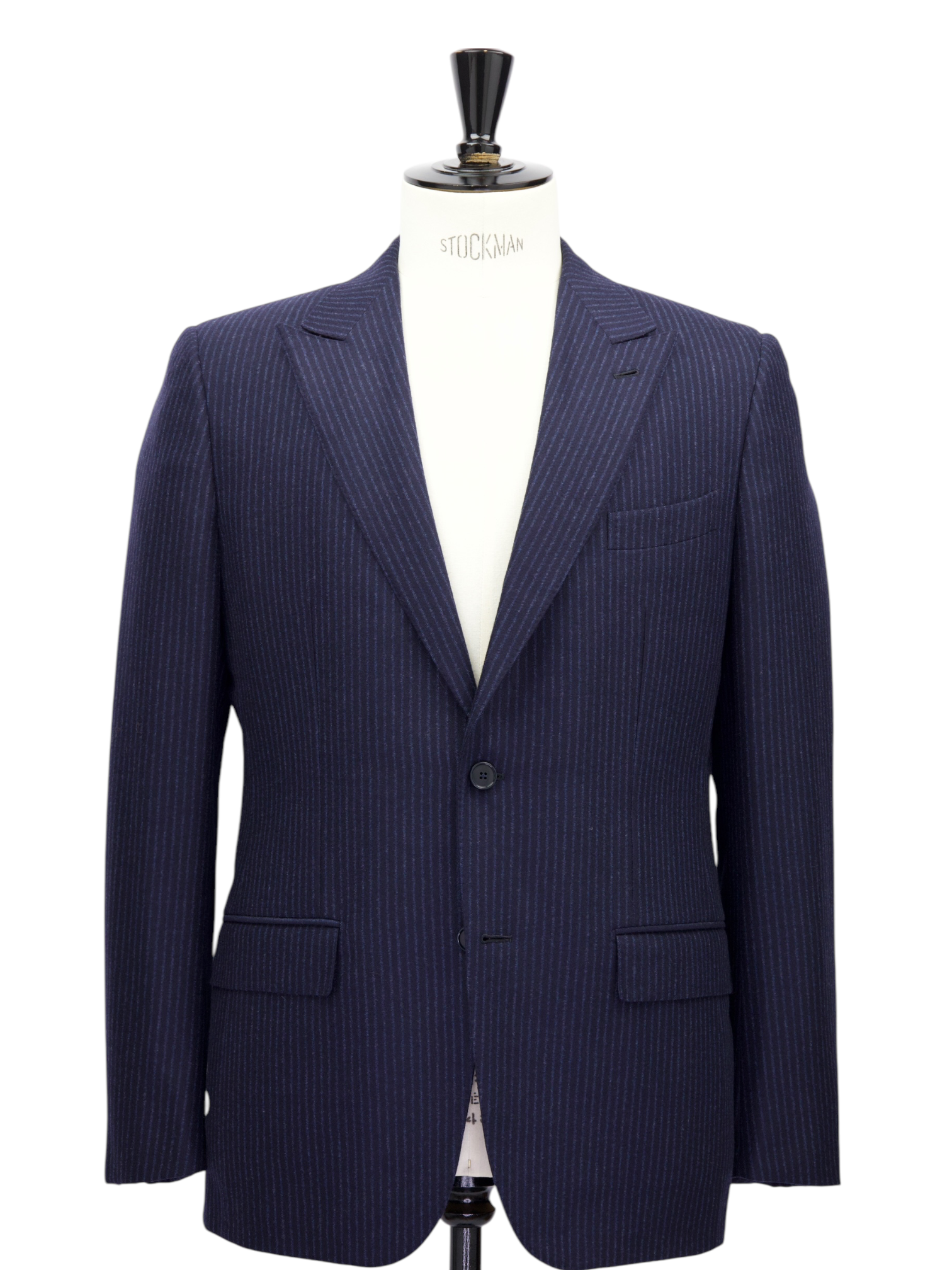 Ermenegildo Zegna Dark Blue Wool & Cashmere Flannel Pinstripe Suit