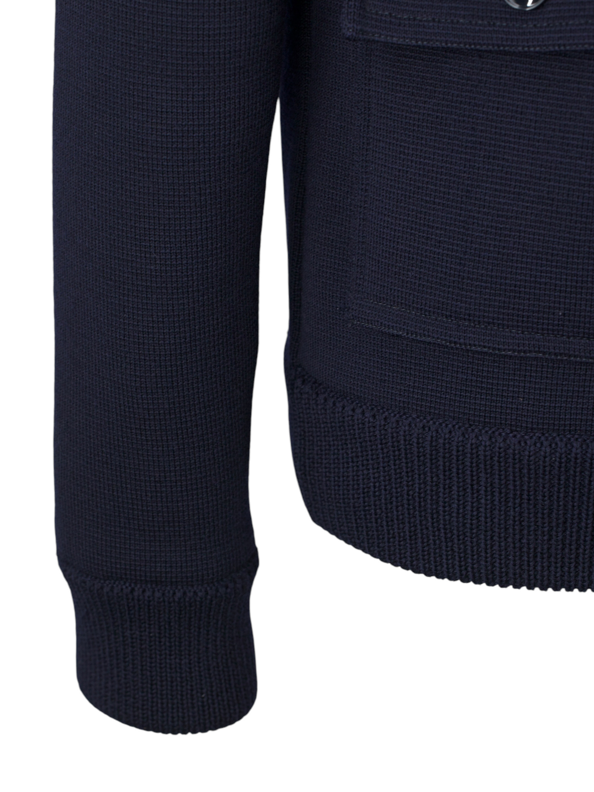 Zanone Navy Rainwool Bomberjacket Cardigan
