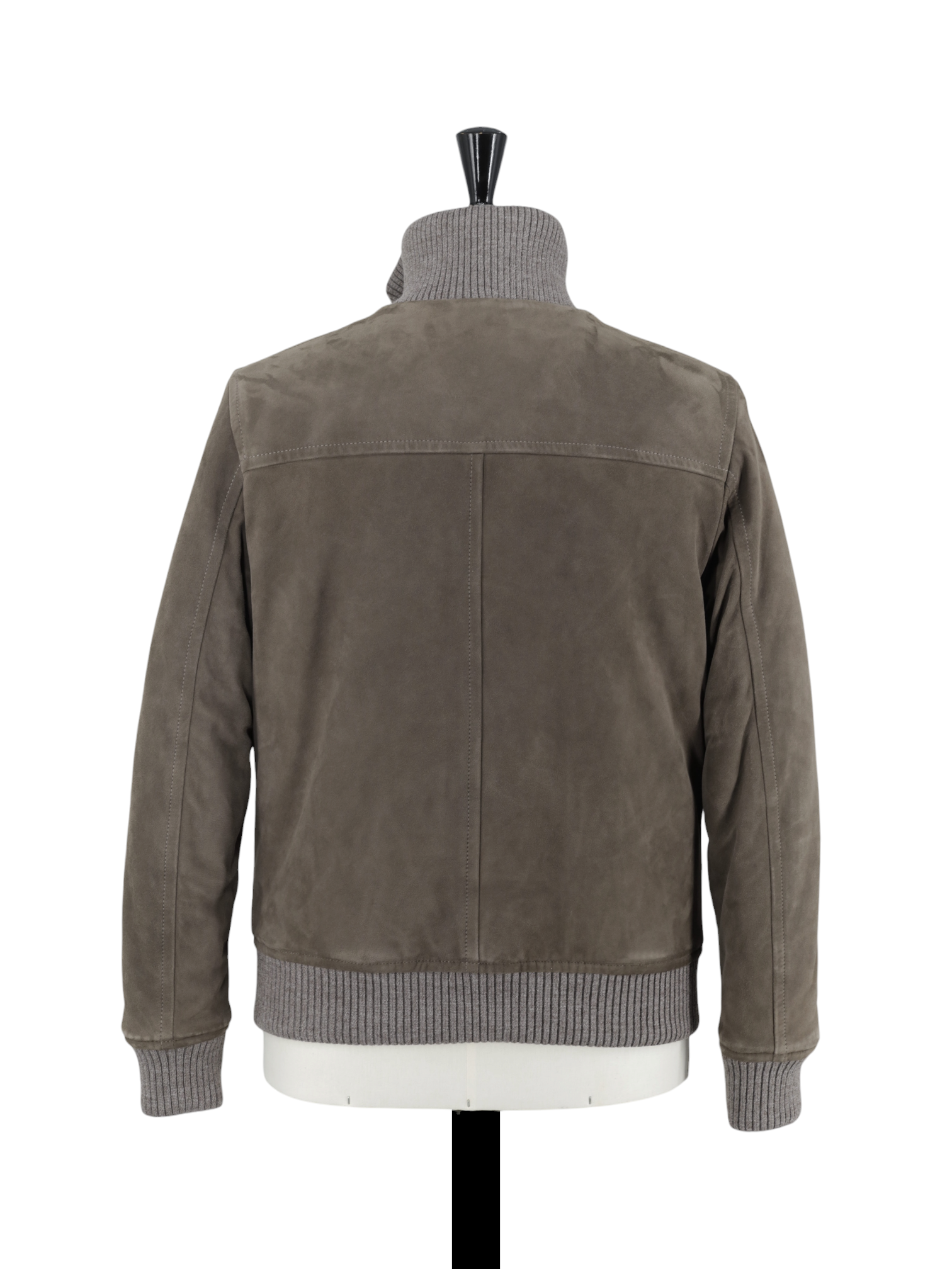 Valstar Warm Grey Lambskin-Suède Padded Bomber Jacket