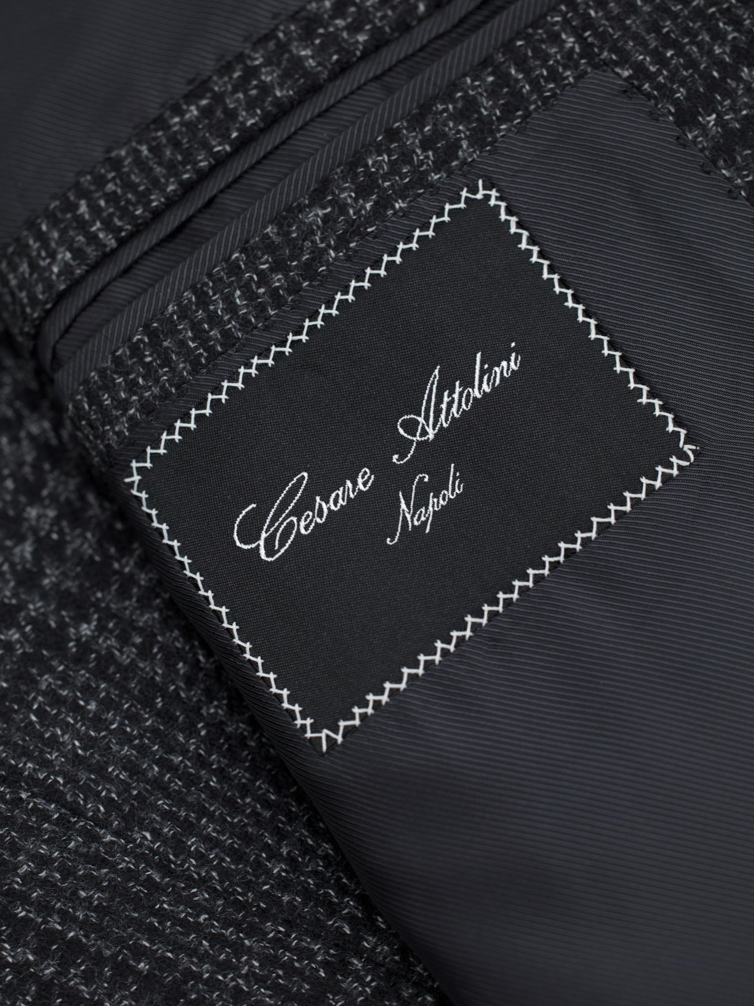 Cesare Attolini Dark Grey Super 120's Prince of Wales Jacket