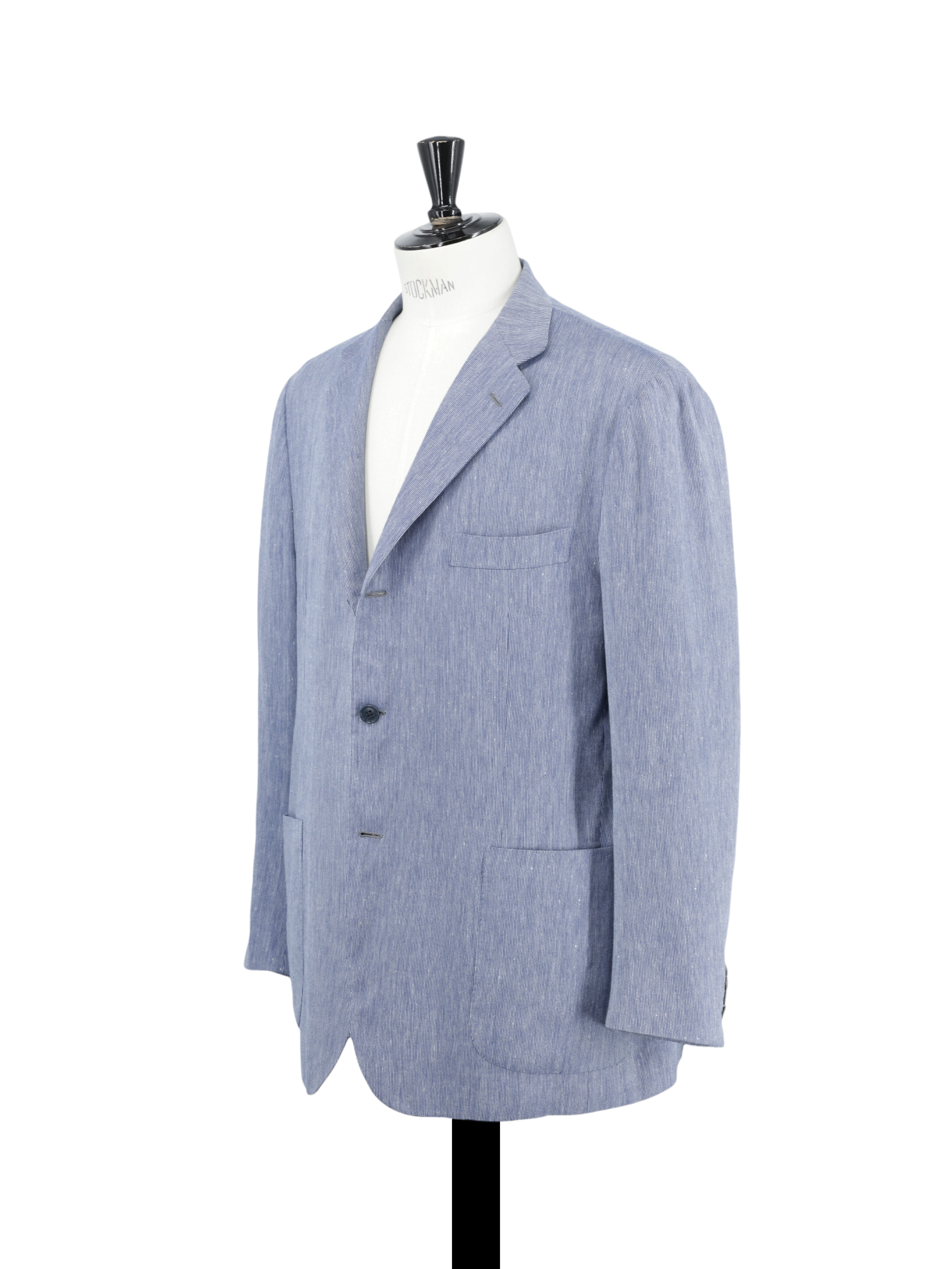 Kiton Blue Cashmere, Silk & Linen Speckled-Stripe Summer Jacket