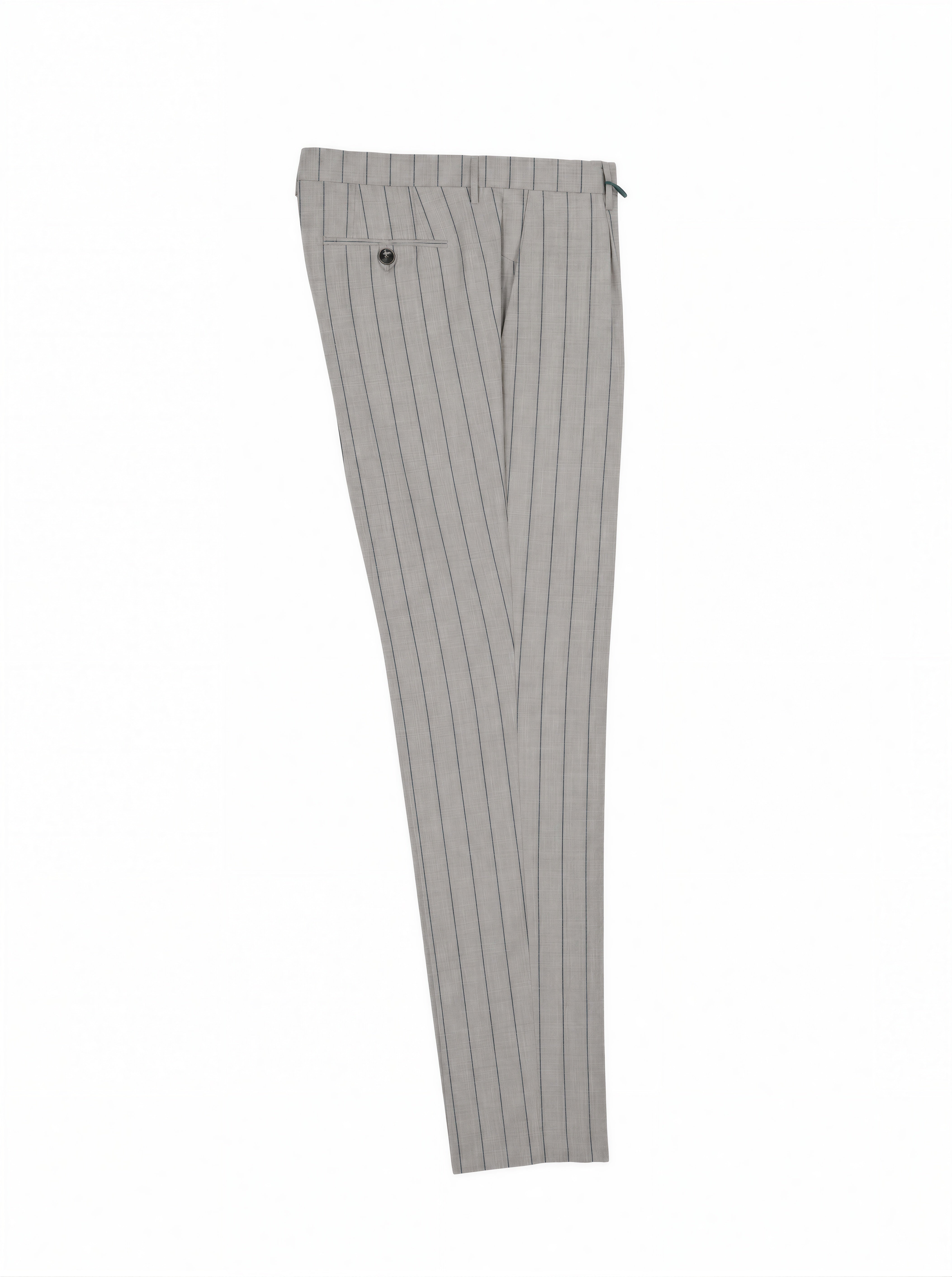 Berwich Taupe Fine-Wool Single Pleated Pinstripe Trousers
