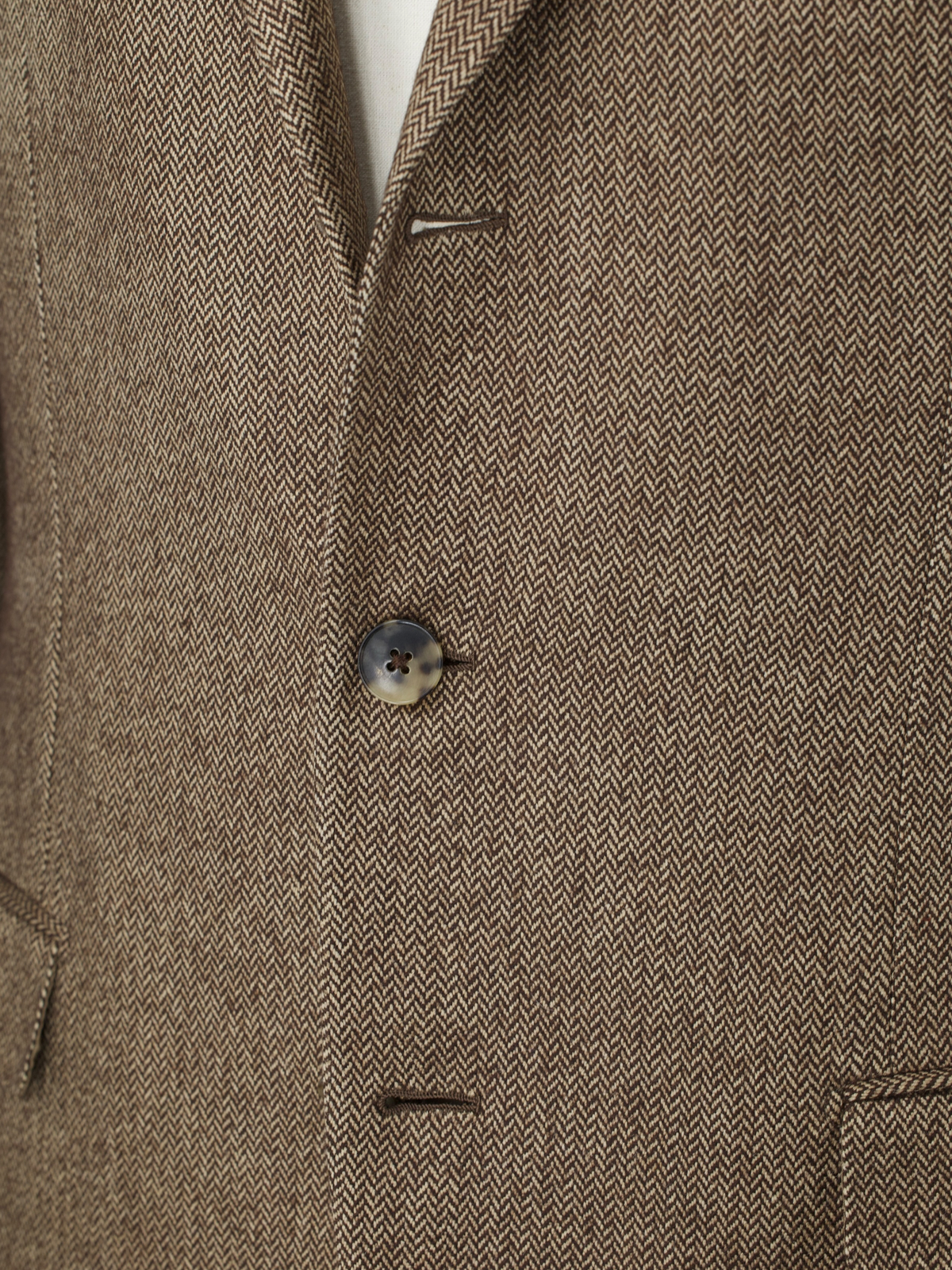 Ermenegildo Zegna Couture Brown Silk & Cashmere Herringbone Jacket