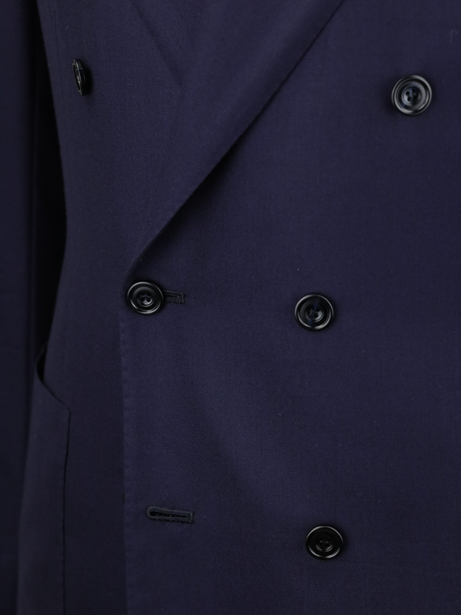 Kiton Navy Wool & Cashmere Double Breasted Twill Jacket