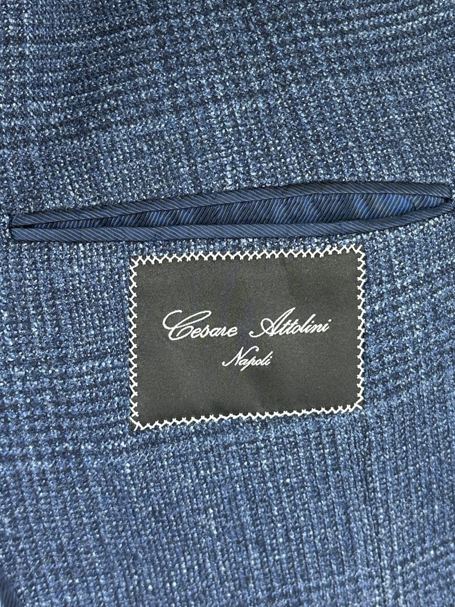 Cesare Attolini Denim Blue Wool, Silk & Cashmere Jacket