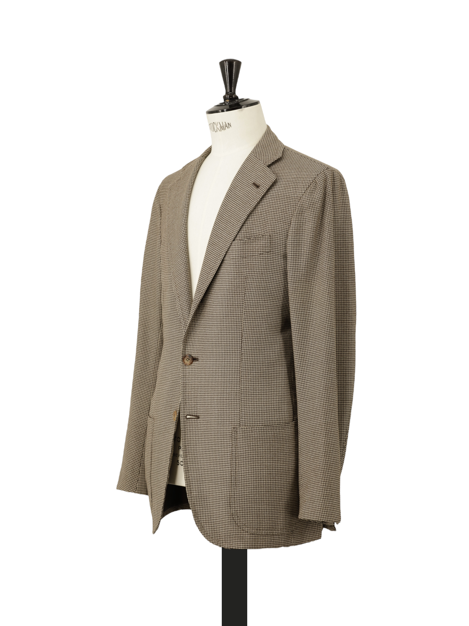 Orazio Luciano Light Brown Pure-Wool Pied de Poule Jacket