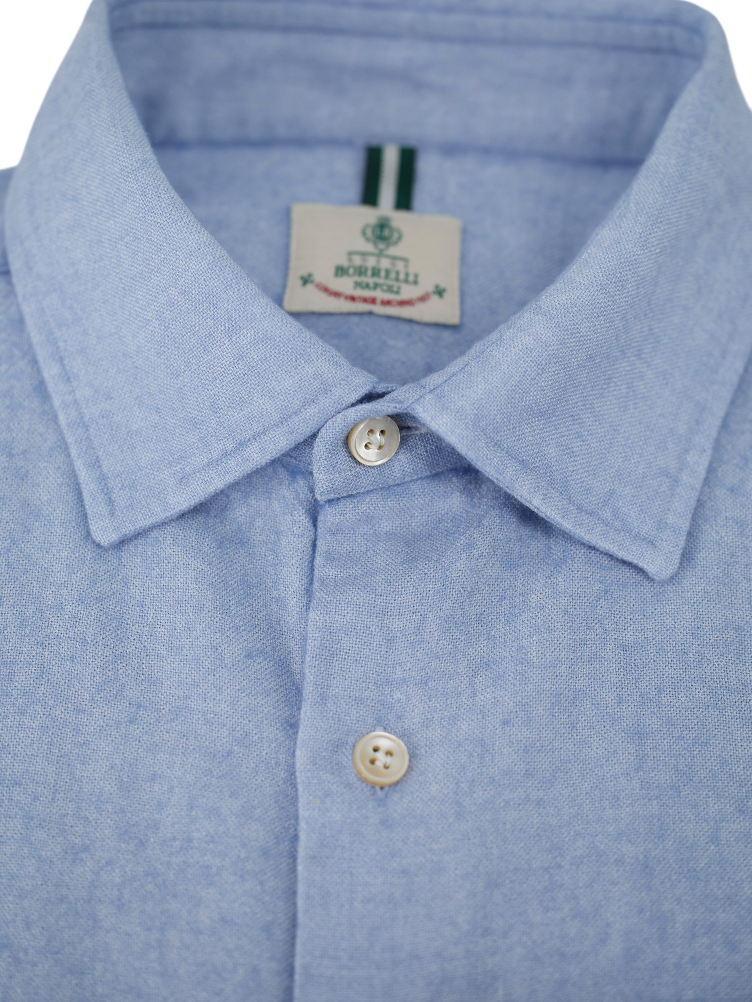 Luigi Borrelli Light Blue Modal & Wool Flannel Shirt