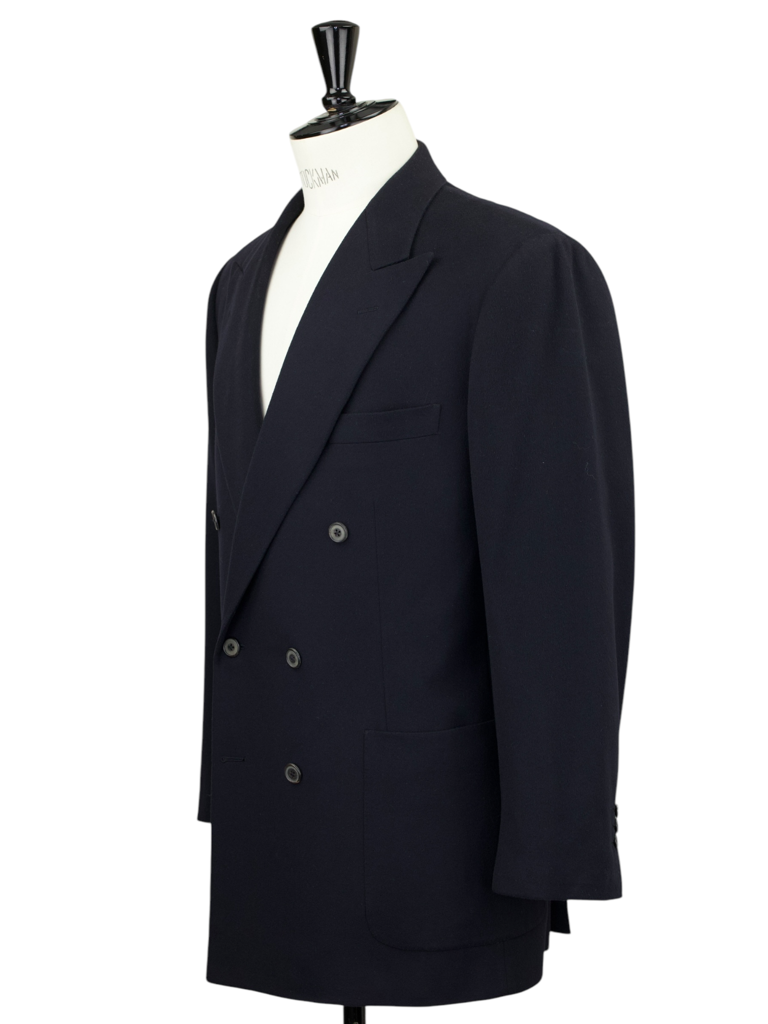 Rubinacci Navy Double Breasted Wool-Flannel Jacket