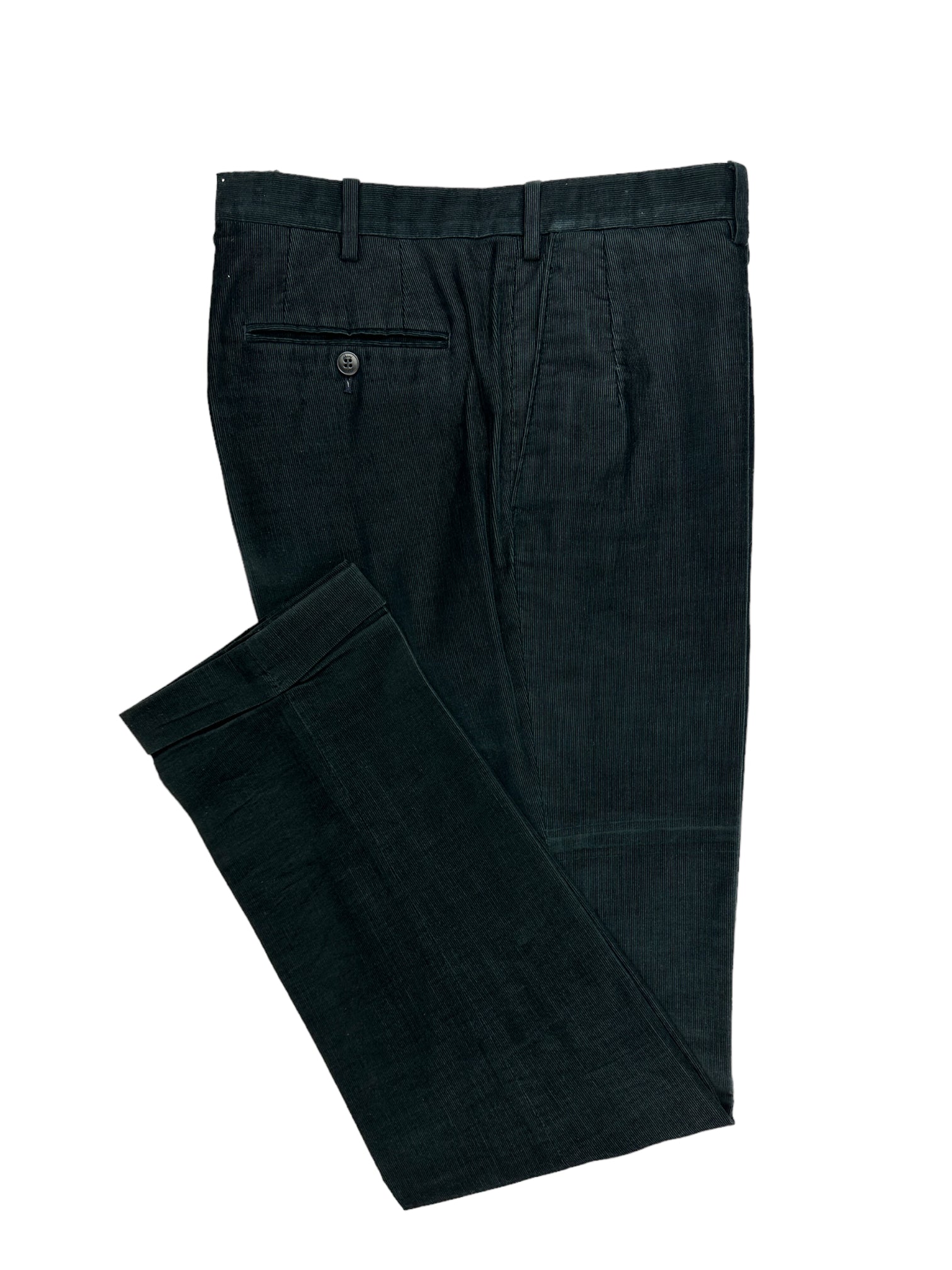 Brioni Black Needlecord Corduroy Cotton Trousers