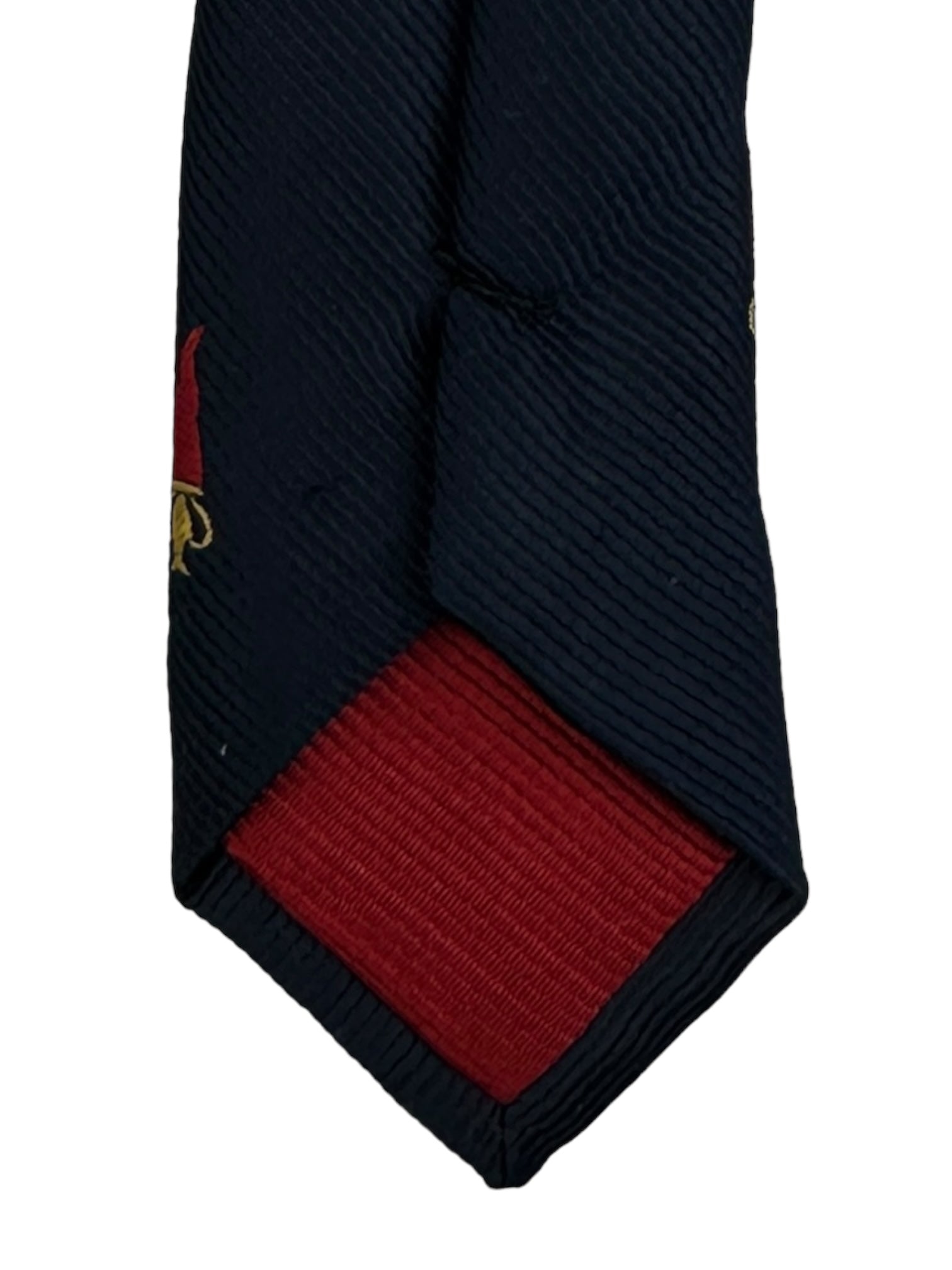 E.Marinella 3-Fold Navy with Red Pepper Pattern Tie