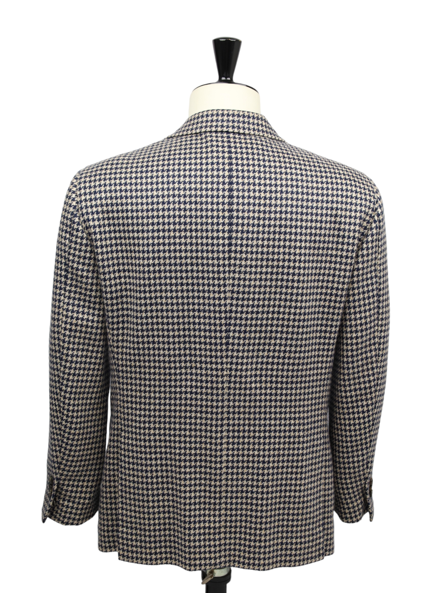 Cesare Attolini Beige & Blue Houndstooth Cashmere Jacket