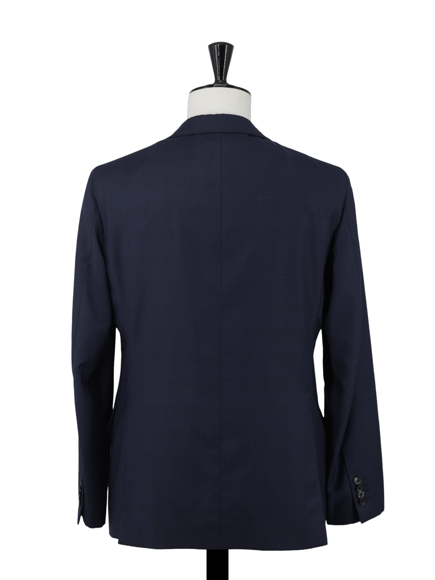 Caruso Dark Blue Fine-Wool Checkered Aida Suit