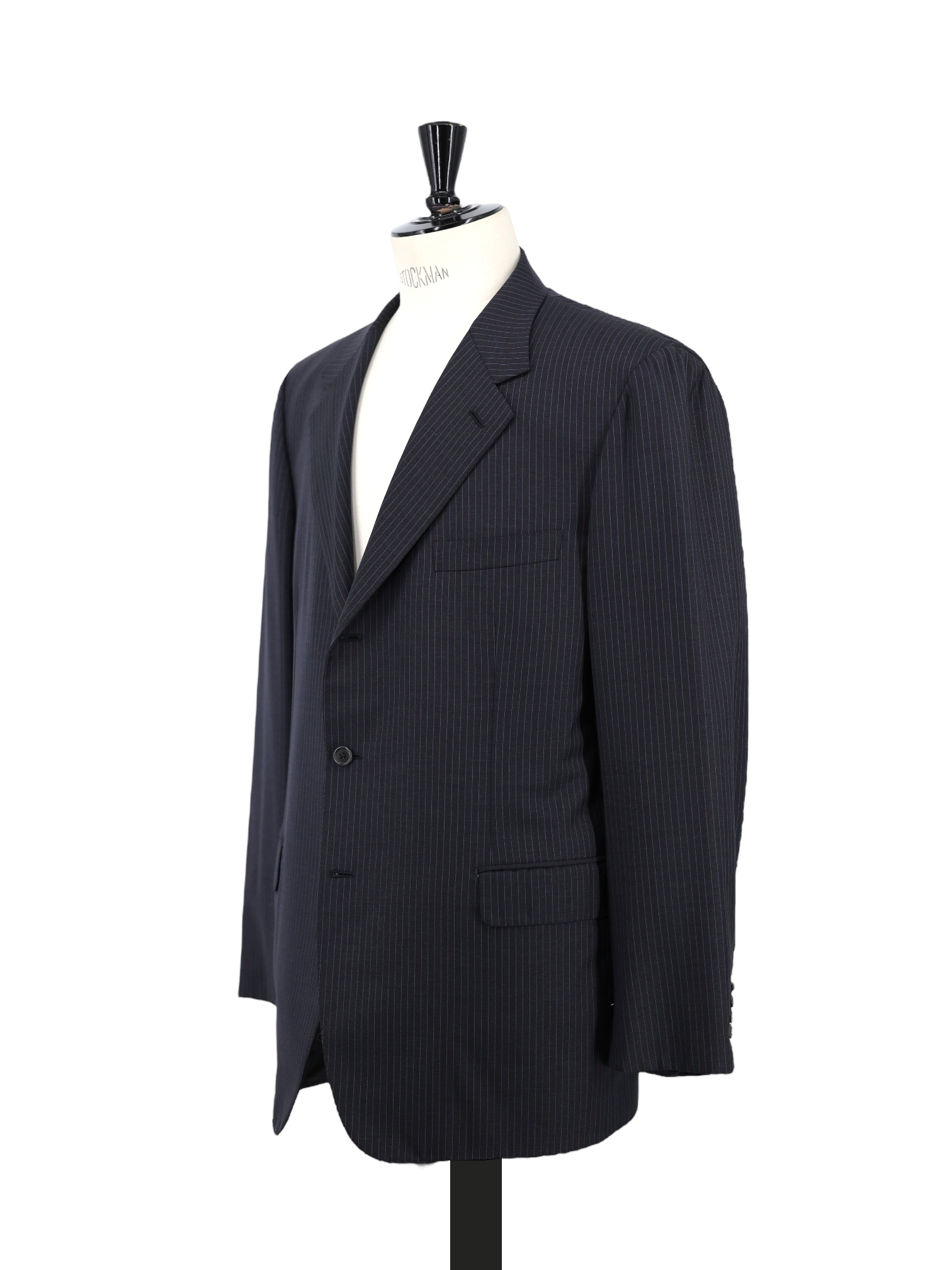 Brioni Anthracite & Light Blue Wool Pinstripe Palatino Suit