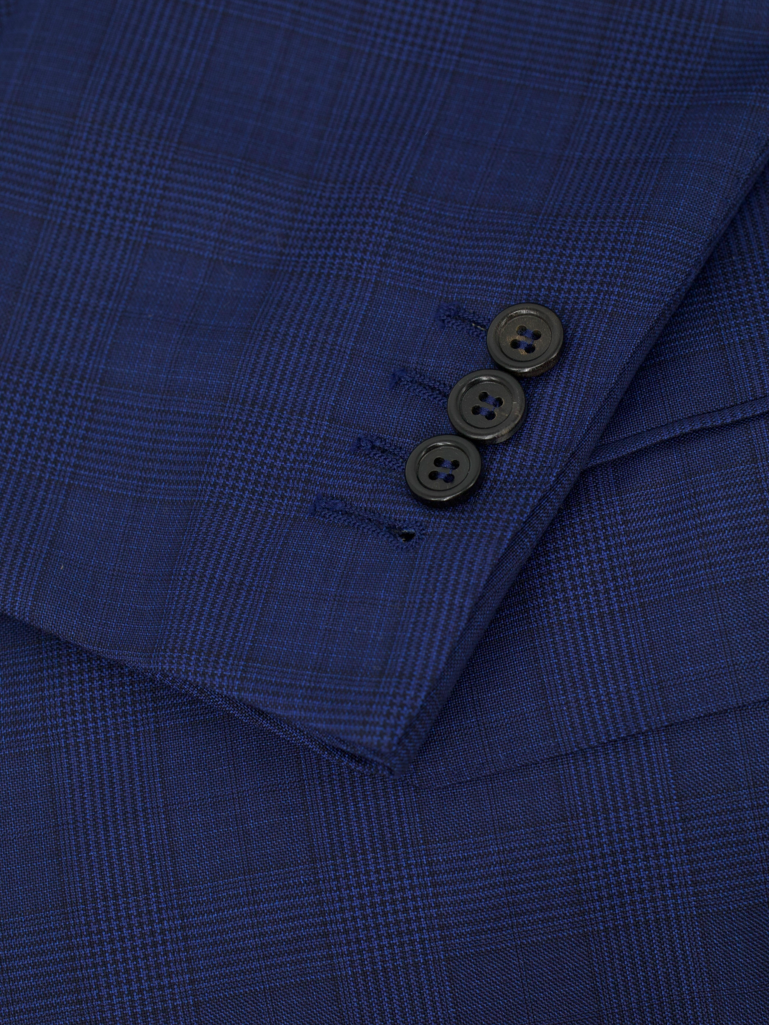 Canali Bright-Blue Super 150's Glenplaid Suit