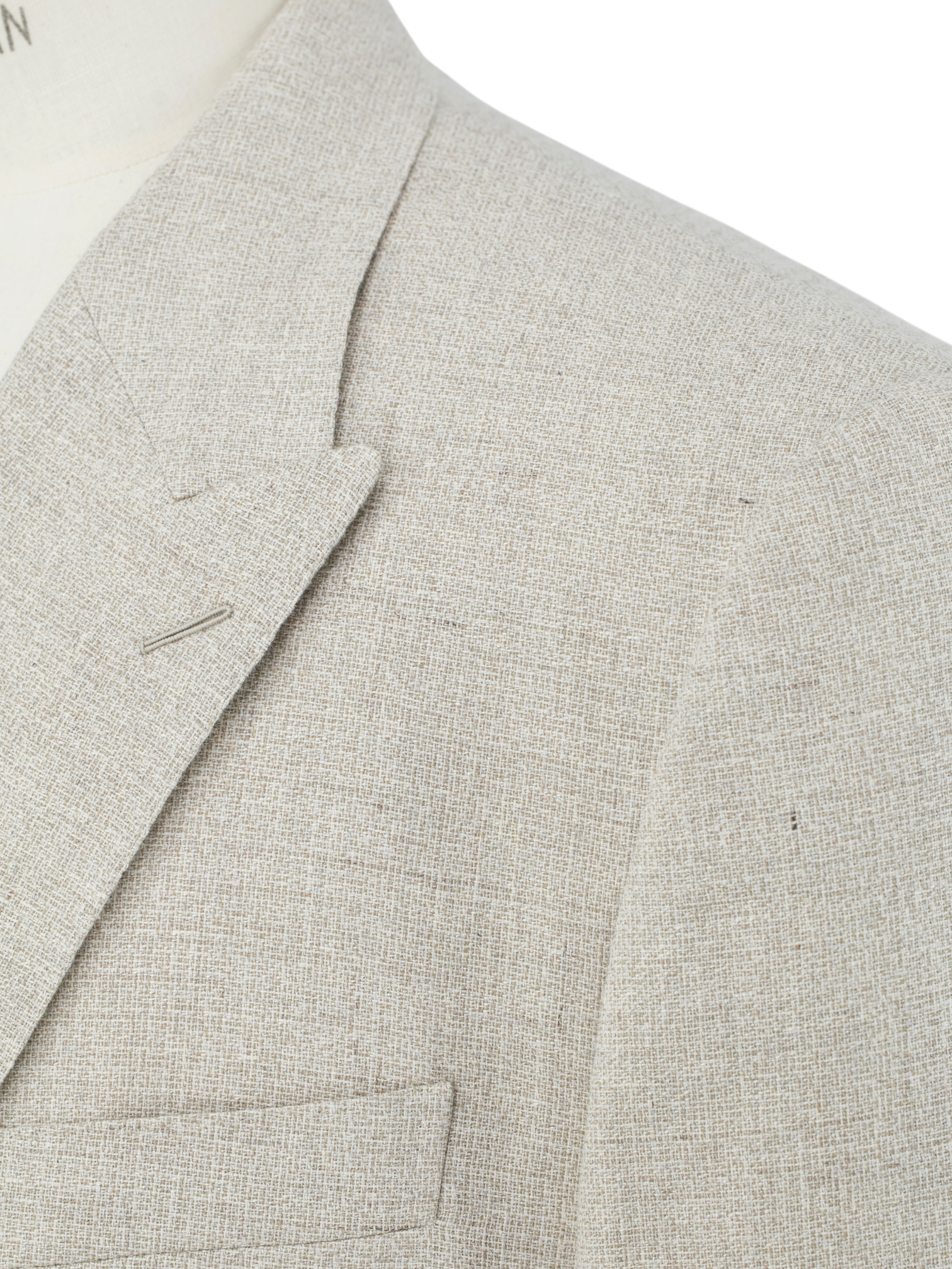 Caruso Sand Double-Breasted Cotton, Linen & Wool Figaro Jacket