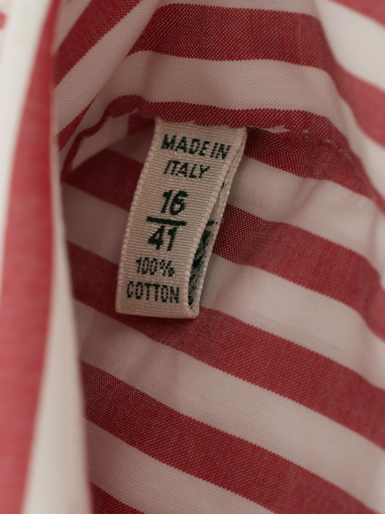 Luigi Borrelli Red & White Cotton Bengal Stripe French Cuff Shirt