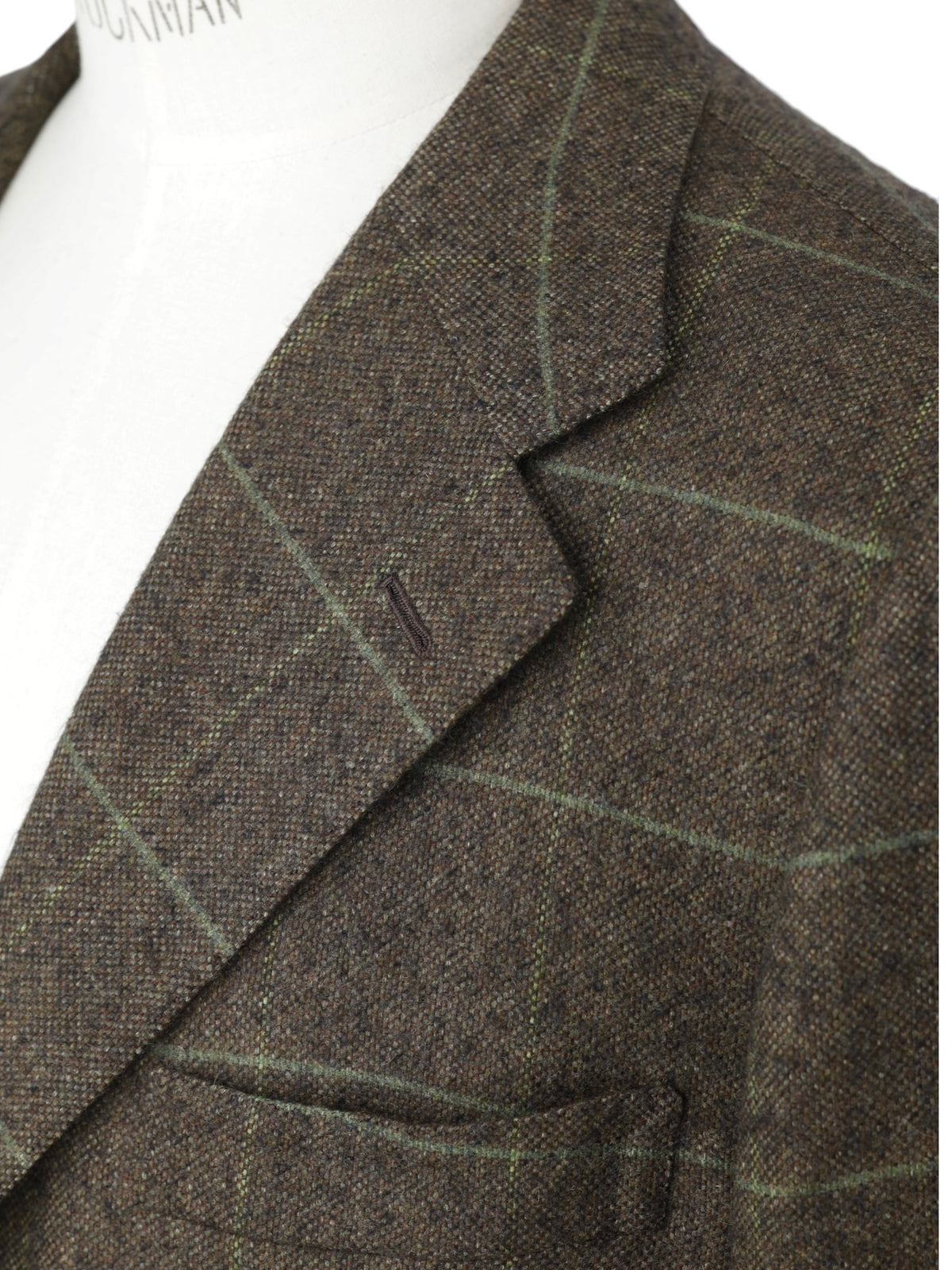 Kiton Taupe & Green Pure Cashmere Windowpane Jacket