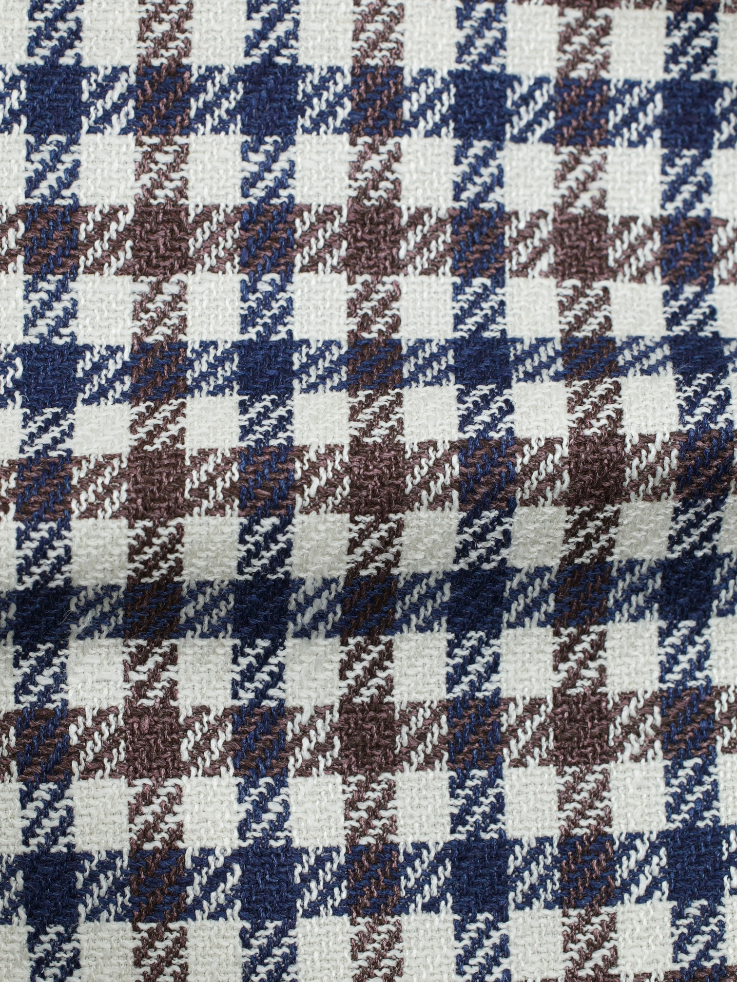 Cesare Attolini Brown & Blue Wool, Silk, Linen & Cotton Gun Check Jacket