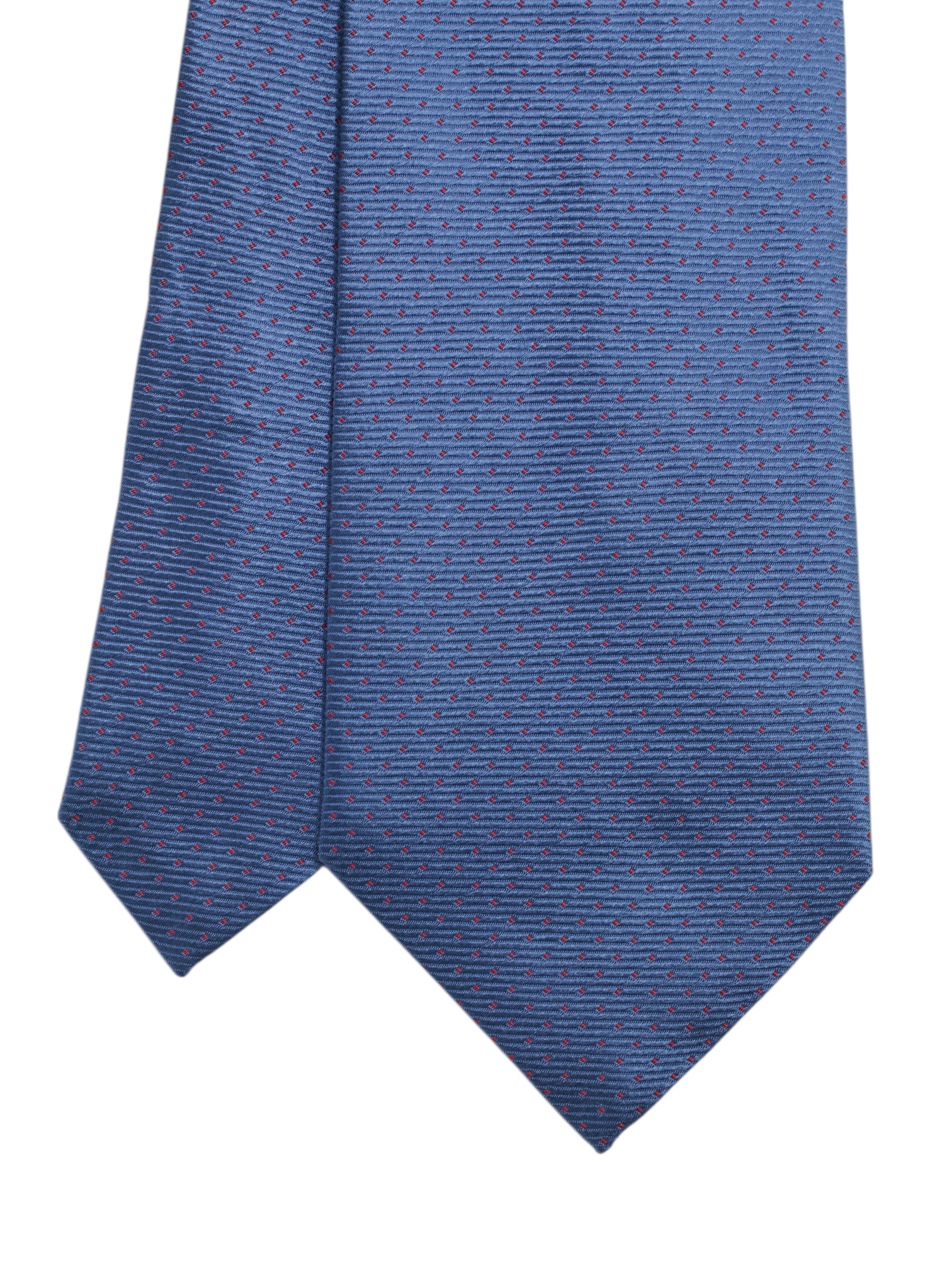 Ermenegildo Zegna Steel Blue & Red Silk Micro Polka-Dot Tie