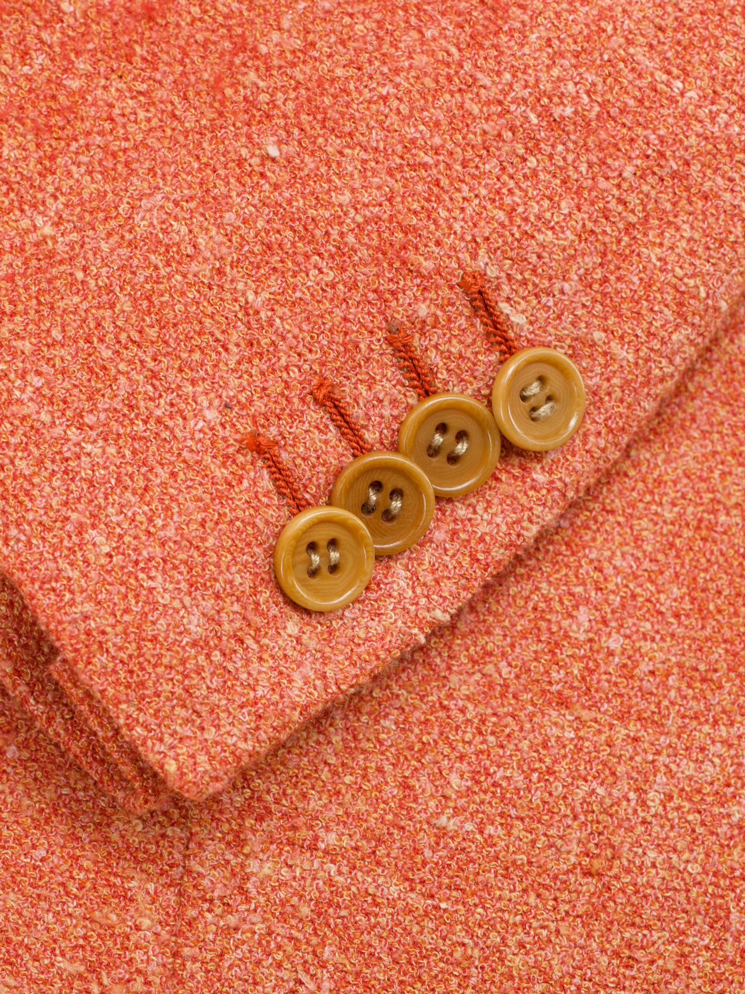 Kiton Orange Cashmere, Stretch, Silk & Linen Speckled "Mod. Ego" Jacket