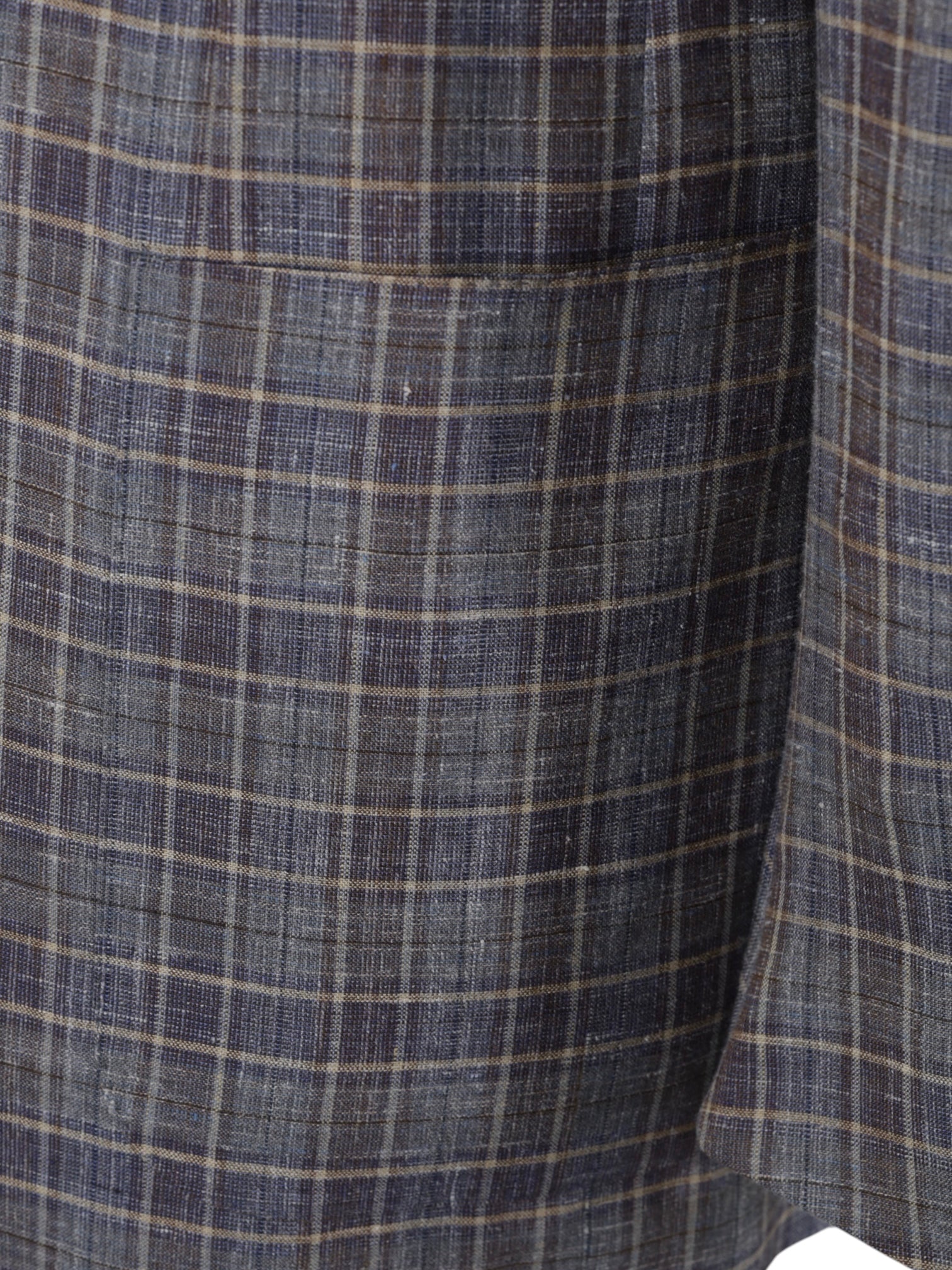Ermenegildo Zegna Taupe & Wine Red Wool, Silk & Linen Checkered Jacket