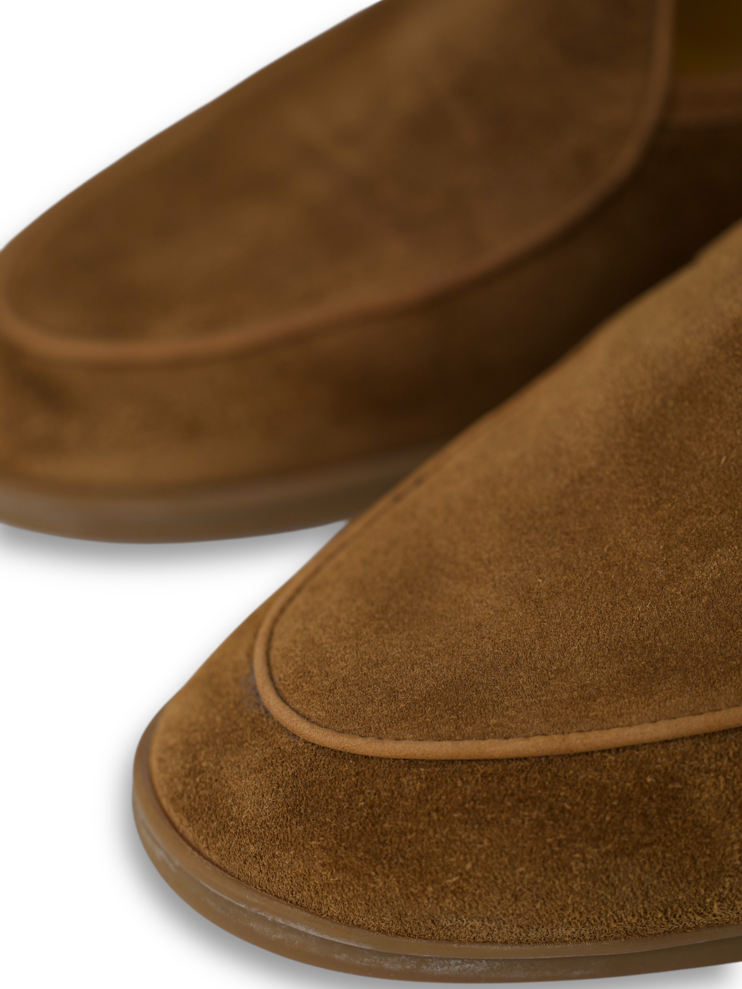 Baudoin & Lange Caramel Brown Suede Stride Belgian Loafer