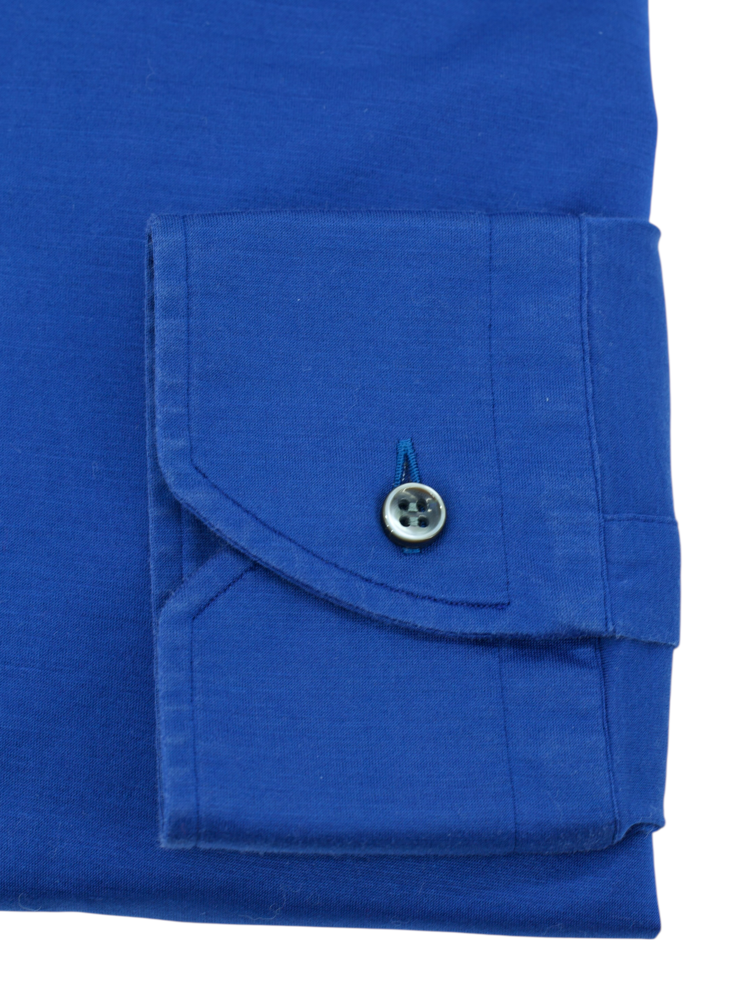 Marol Azure Blue Jersey-Knitted Cotton Shirt