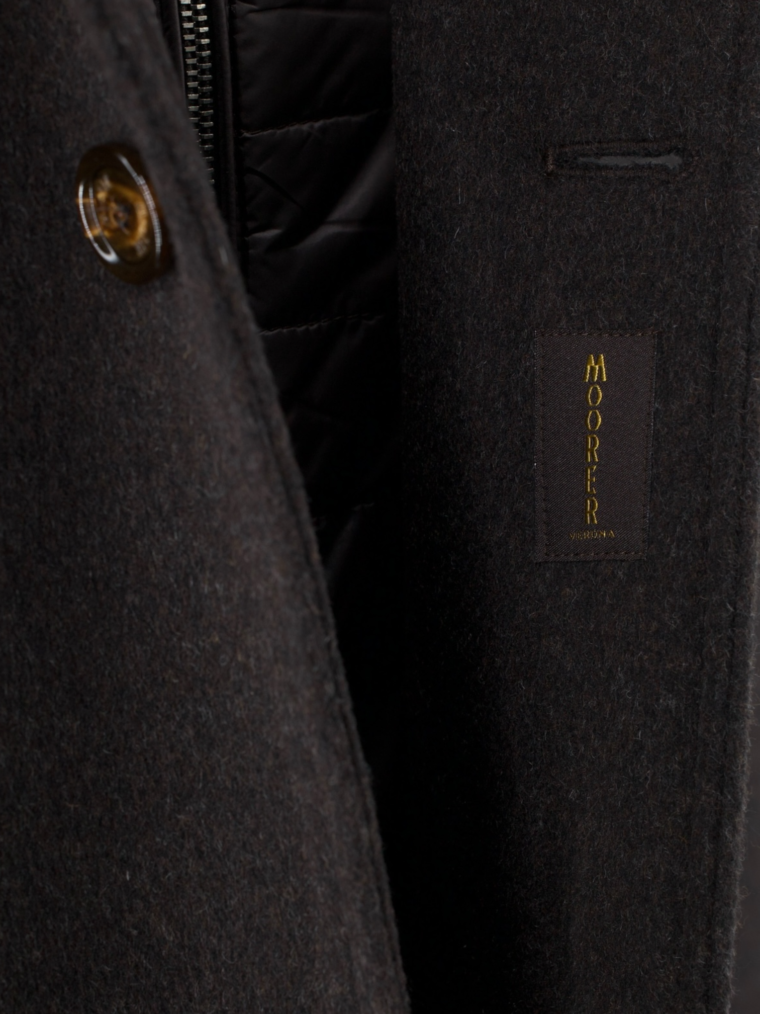 MooRER Dark Brown Wool & Cashmere Winter "Monferrato" Coat
