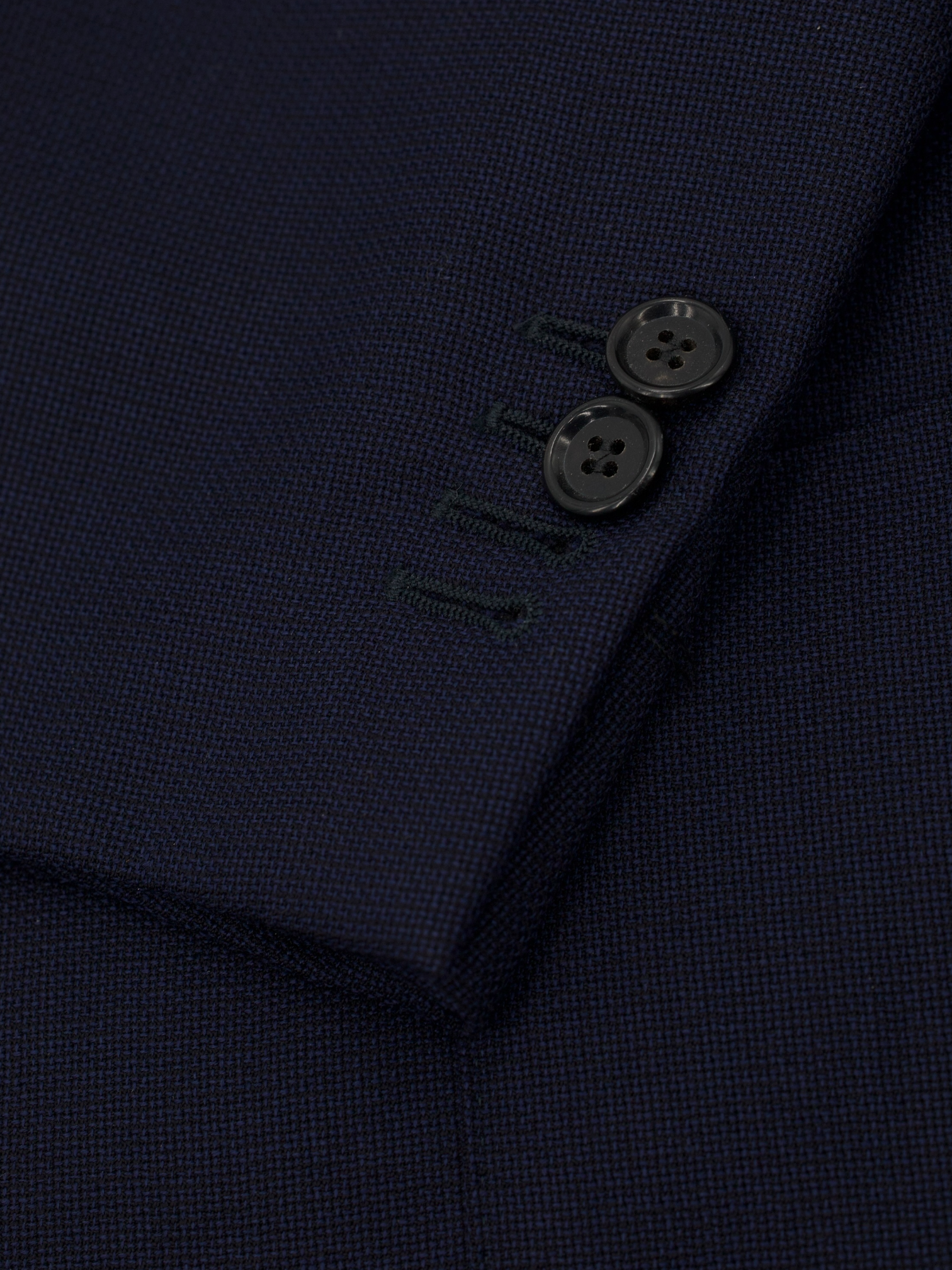 Caruso Dark Blue Pure Wool Micro-Structure Blazer Jacket