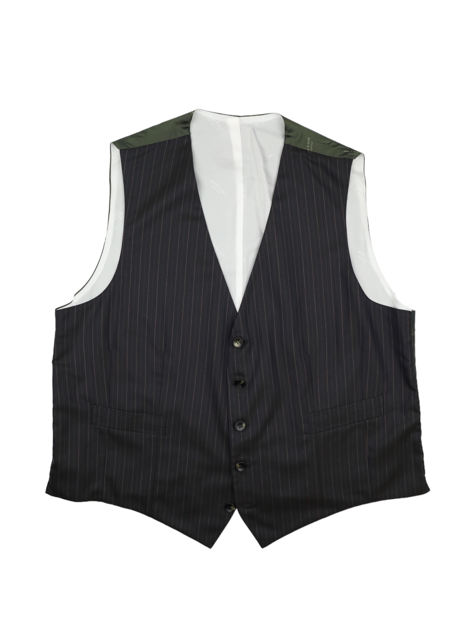 Kiton Anthracite 3-Piece Super 180's Bi-Color Pinstripe Suit