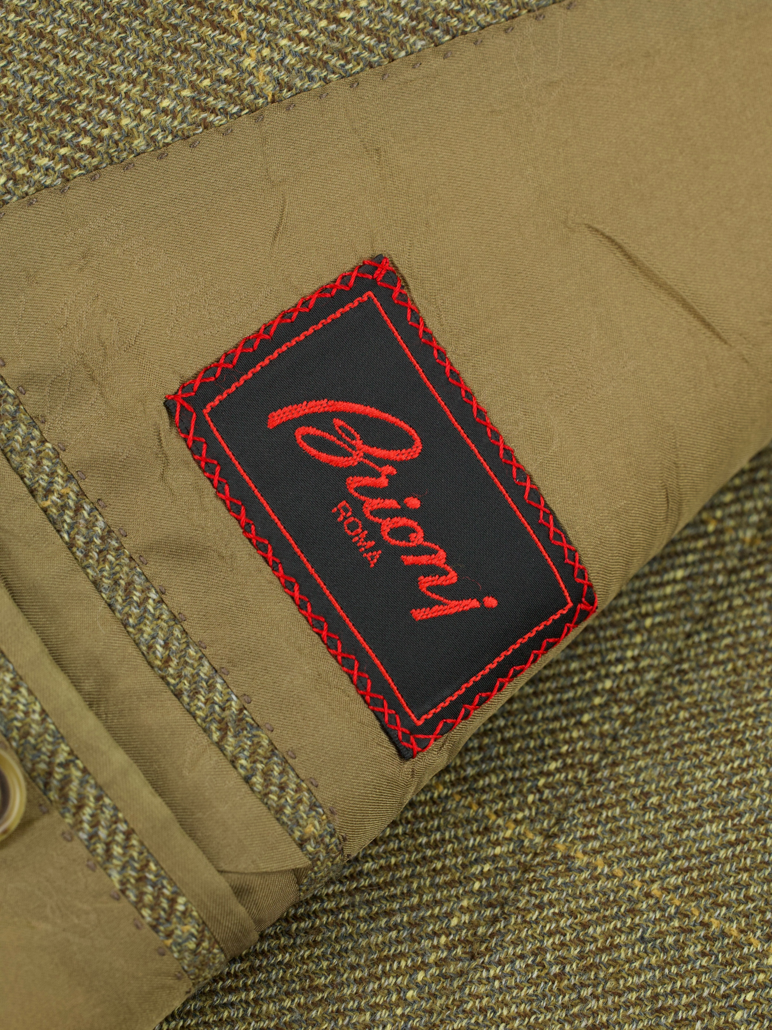 Brioni Moss-Brown Tweed Wool Windowpane Jacket