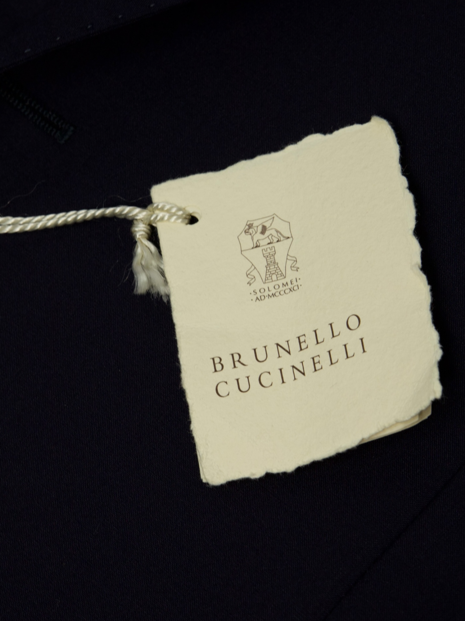 Brunello Cucinelli Navy Wool & Silk Unconstructed Jacket
