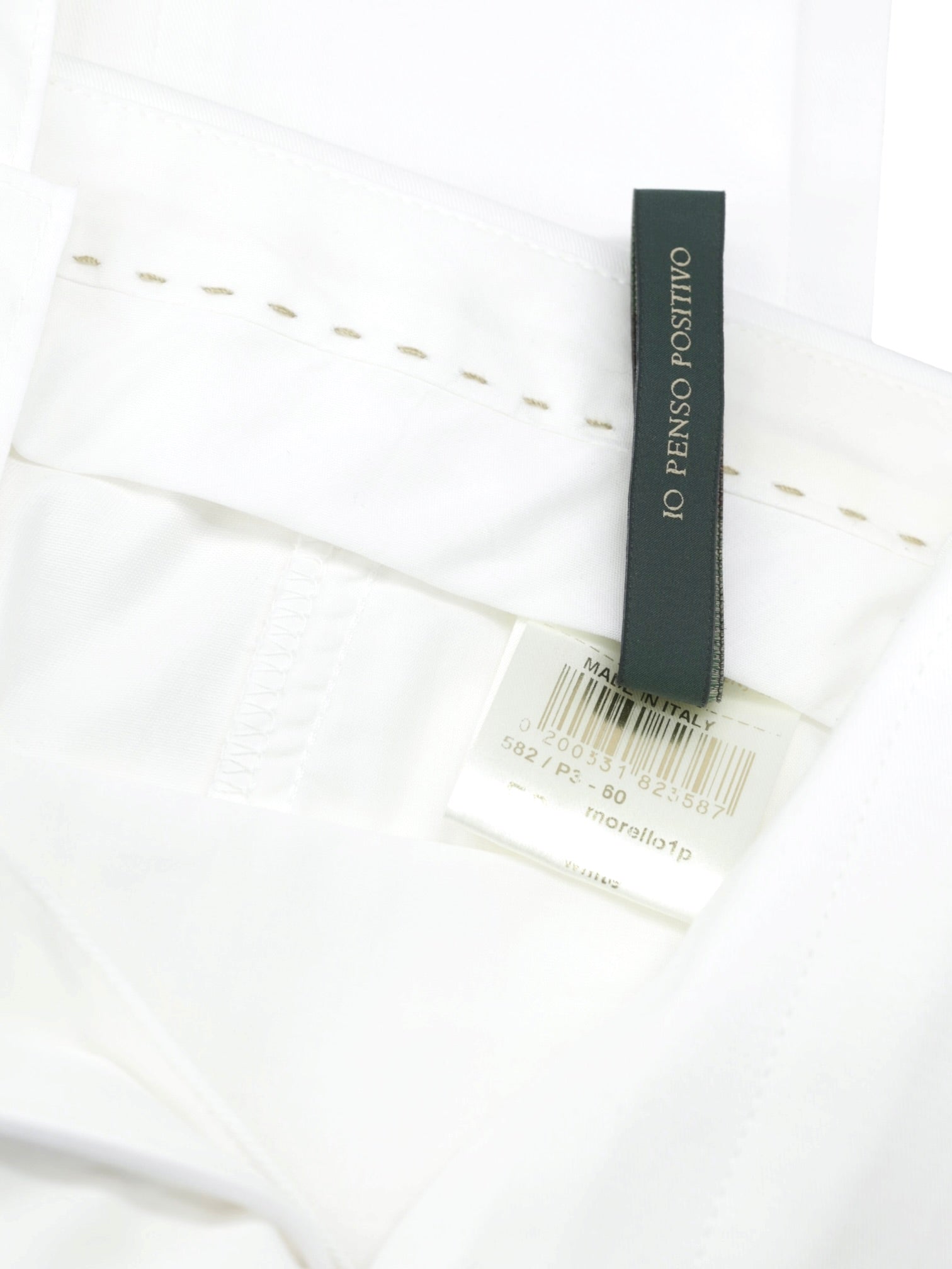 Berwich White Cotton-Stretch Single Pleated Trousers