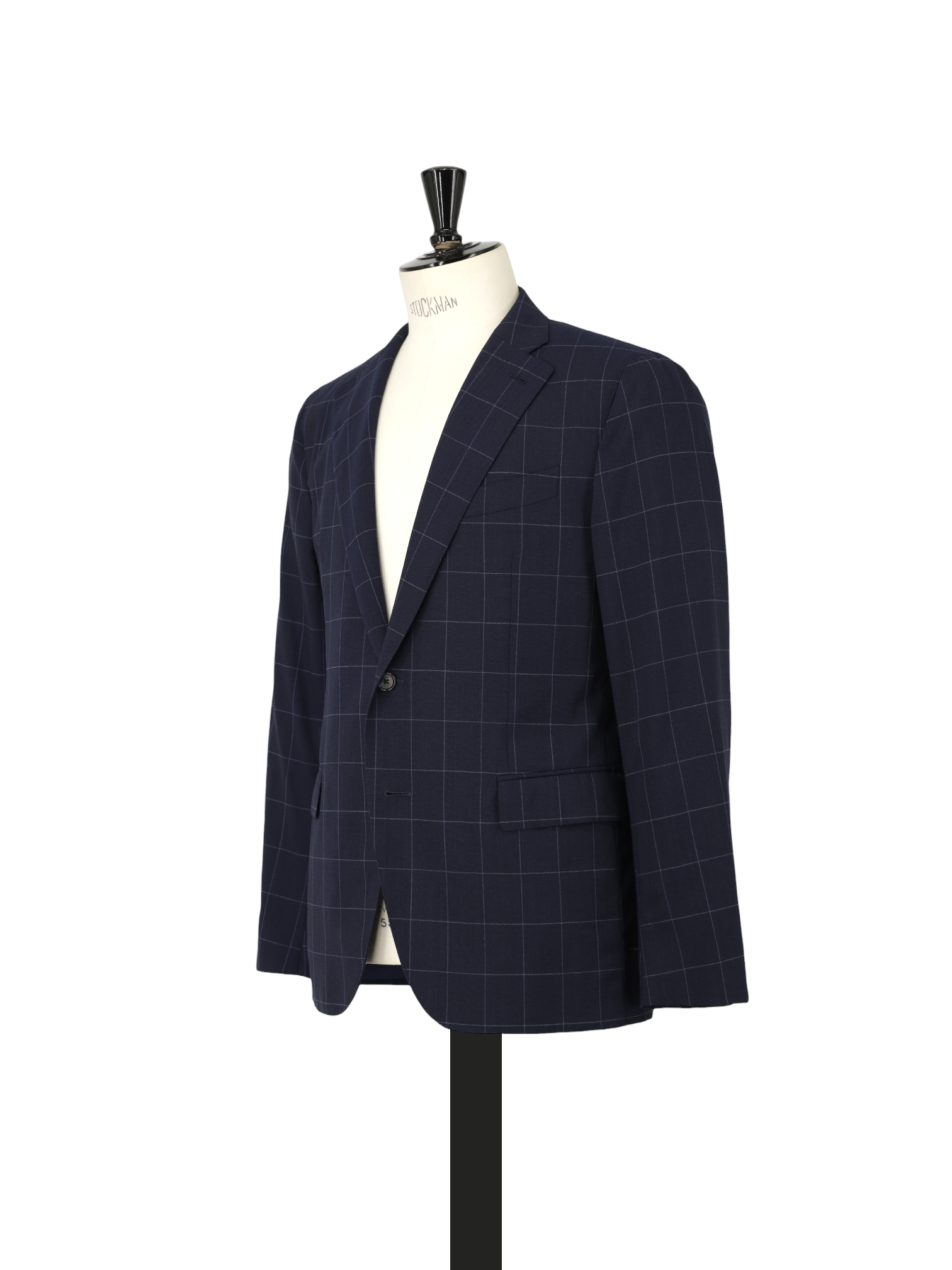 Caruso Navy & Light Blue Wool Windowpane Suit