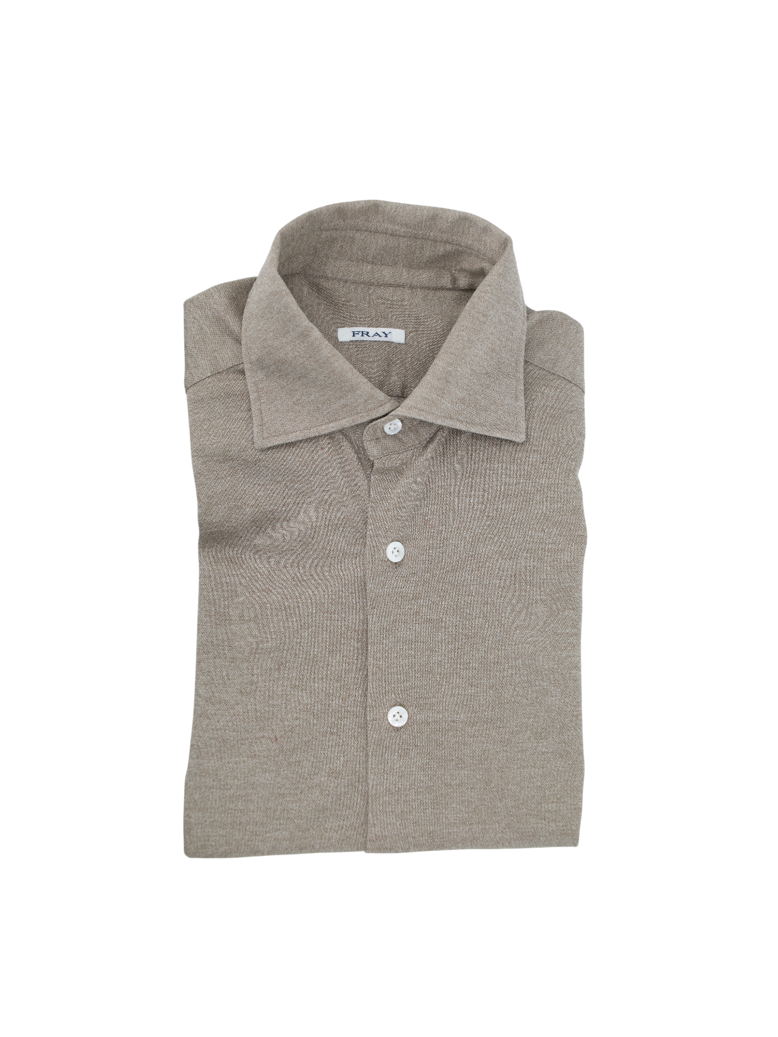 Fray Brown Cotton Piqué-Knitted "Gabriel" Shirt