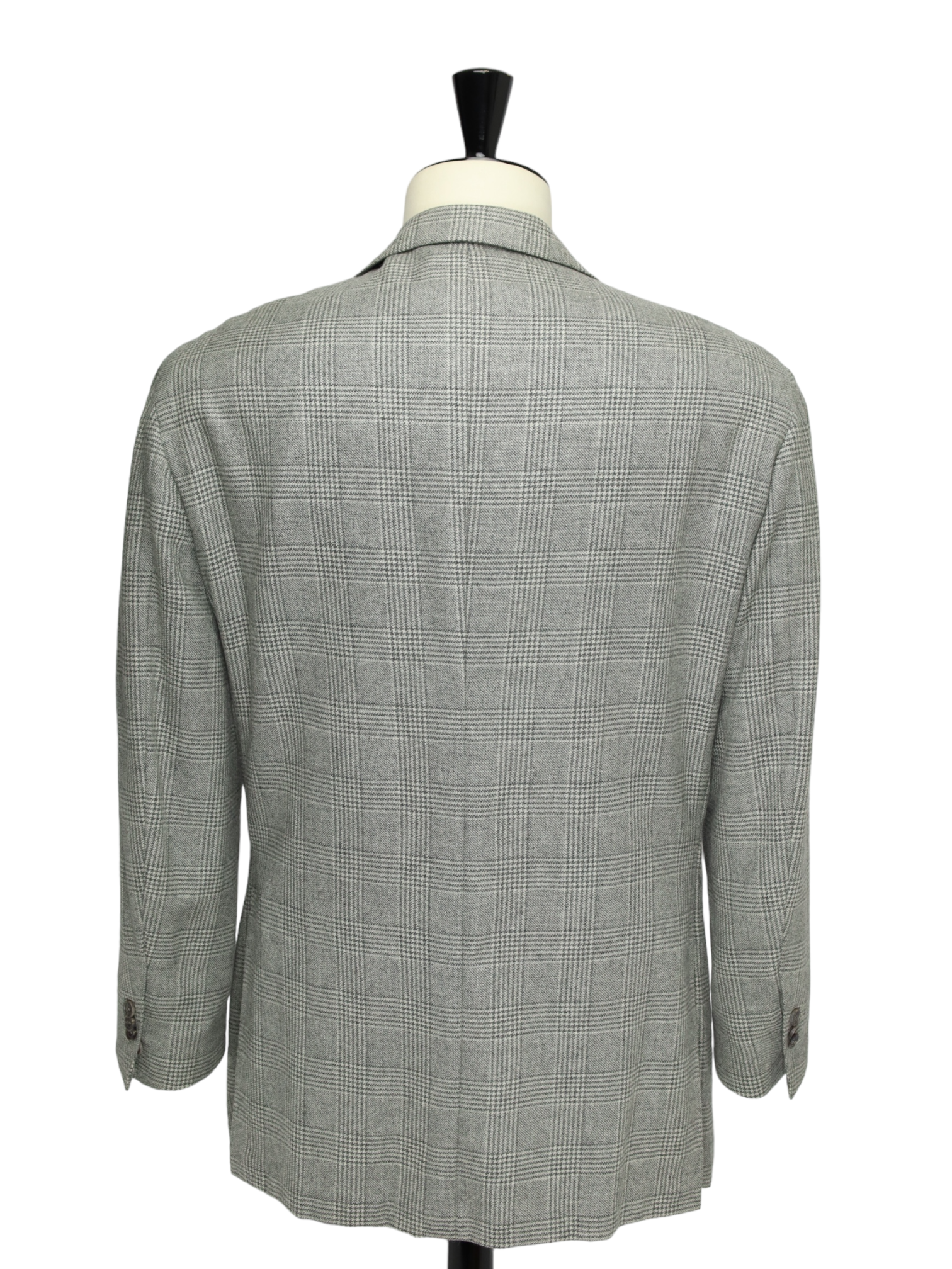 Kiton Light Grey Cashmere & Silk Glenplaid Jacket