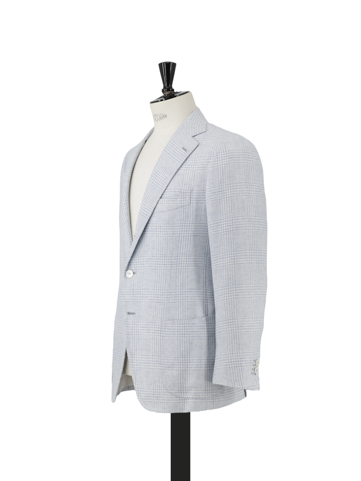 Cesare Attolini Ice Blue Wool & Linen Prince of Wales Jacket