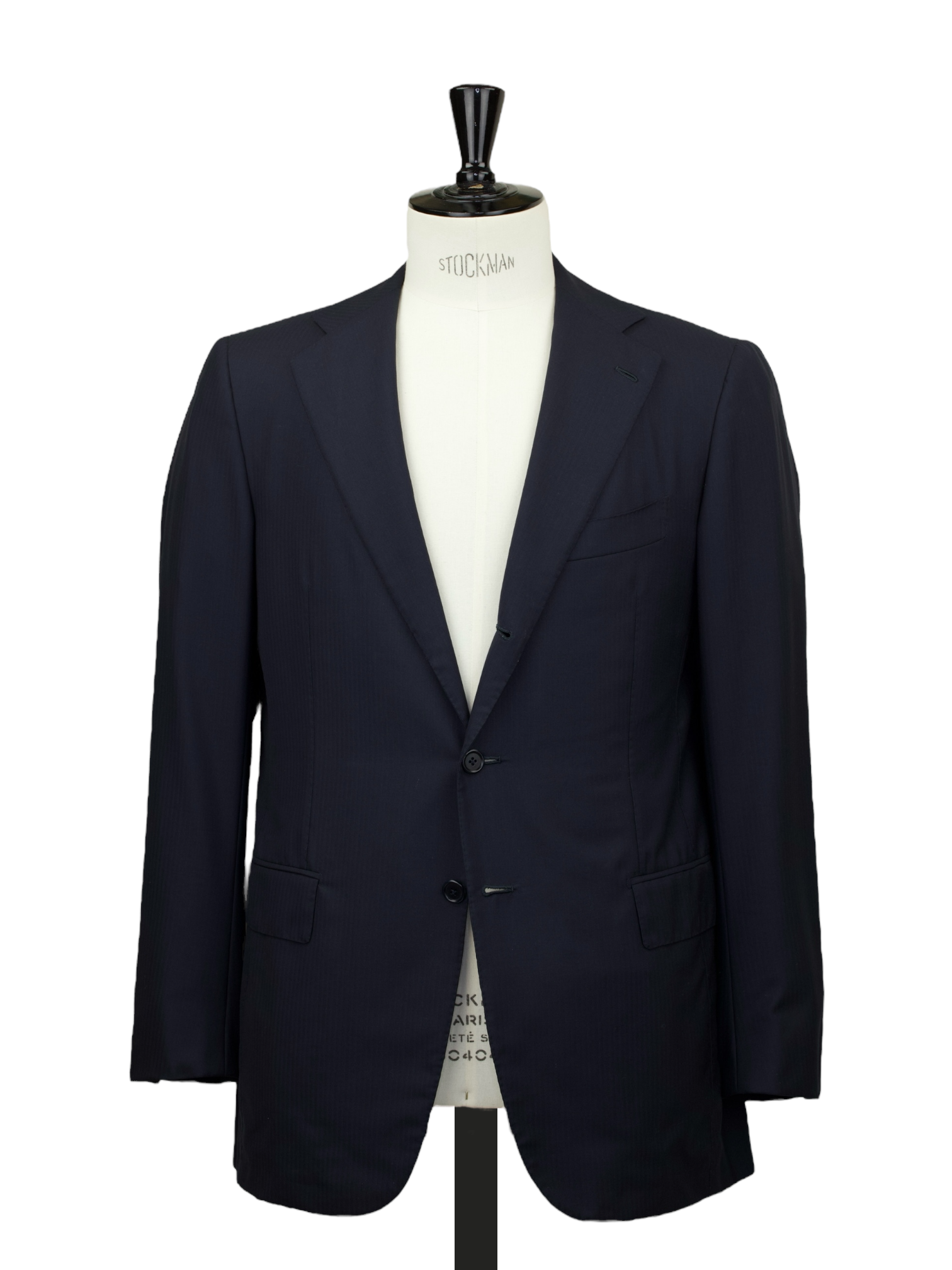 Luigi Borrelli Navy Extrafine-Wool Micro-Herringbone Suit