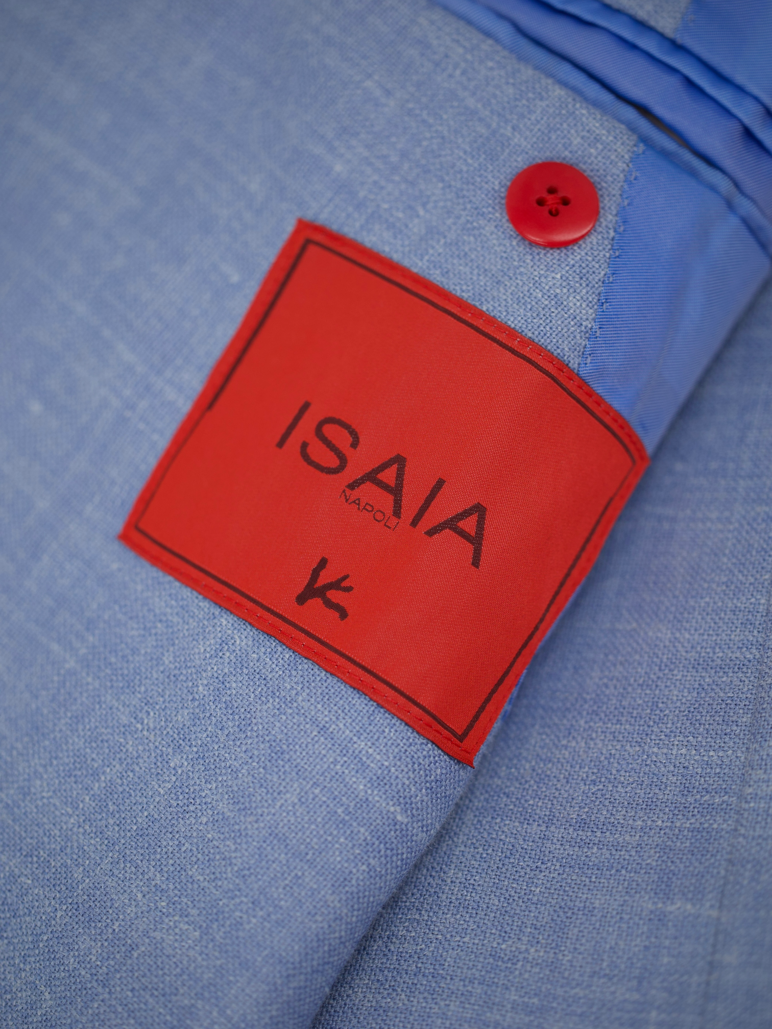Isaia Light Blue Wool, Silk & Linen Melange Summer Jacket
