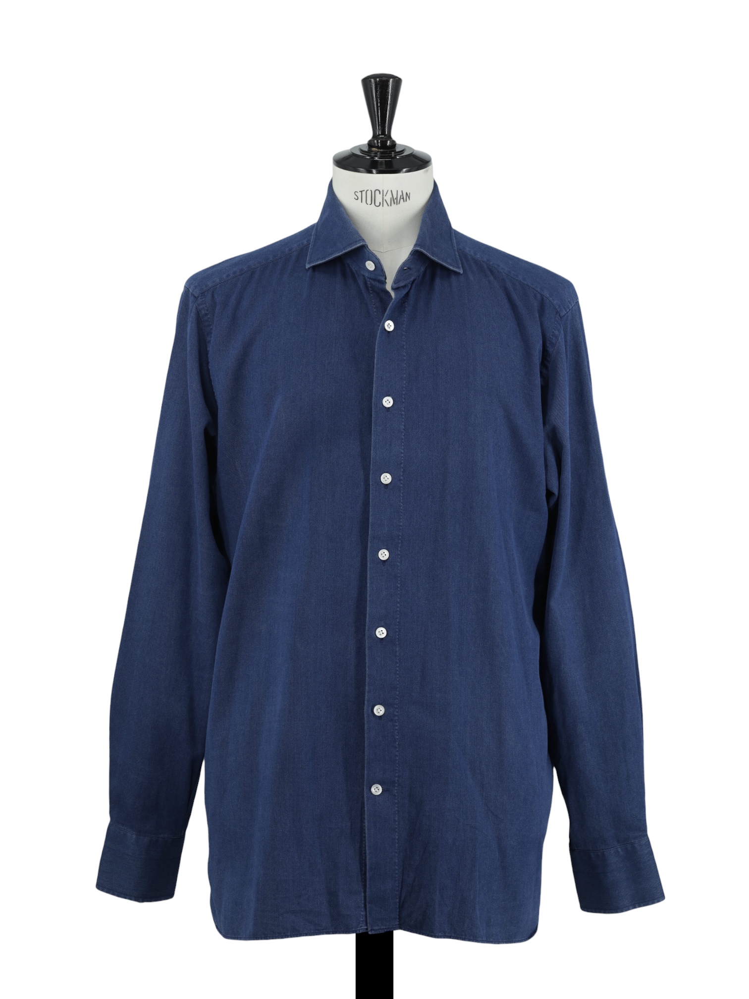 100 Hands Dark Blue Soft Cotton-Denim Twill Shirt